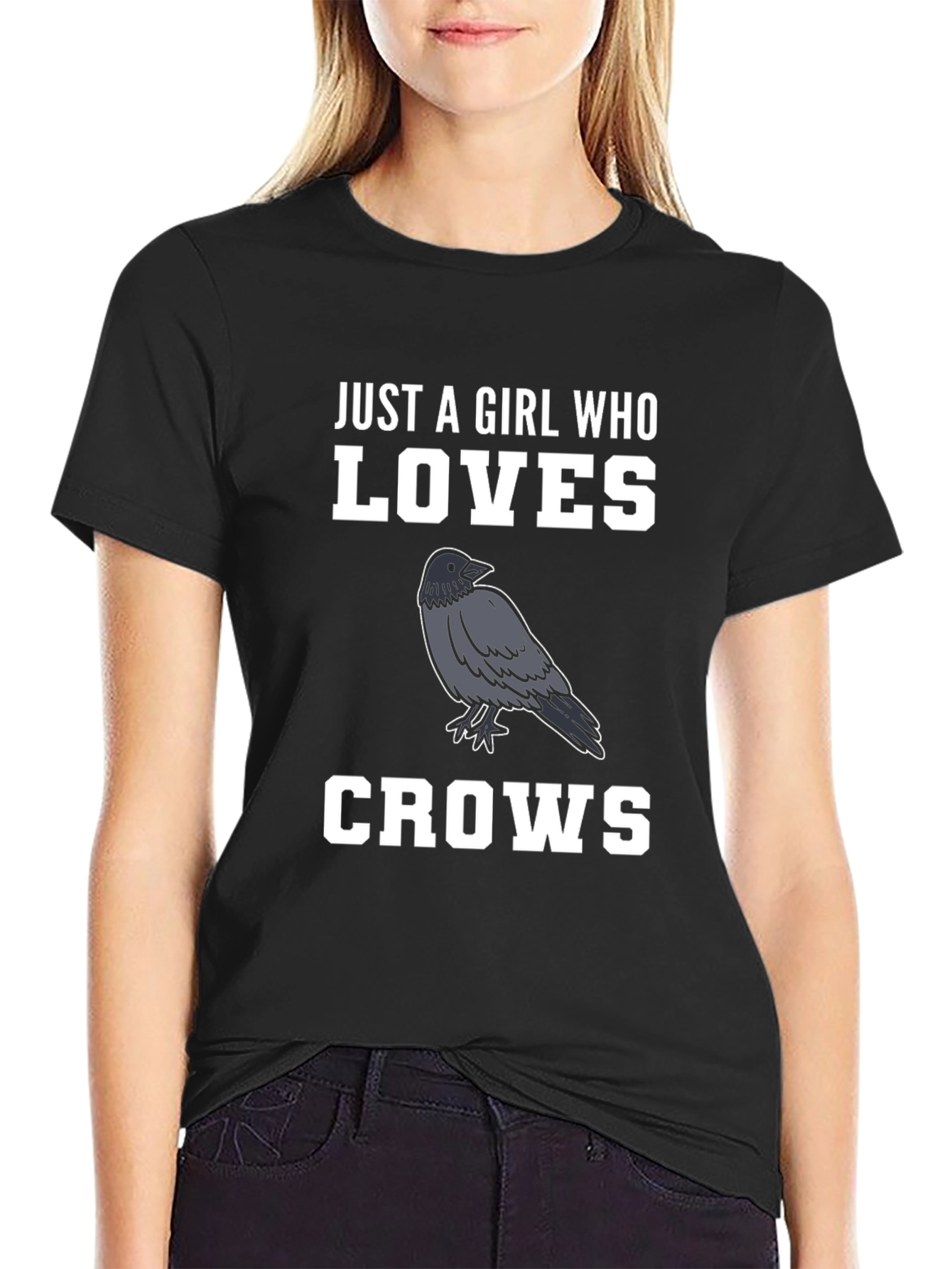 Girl Who Loves Crows Graphic T-Shirt