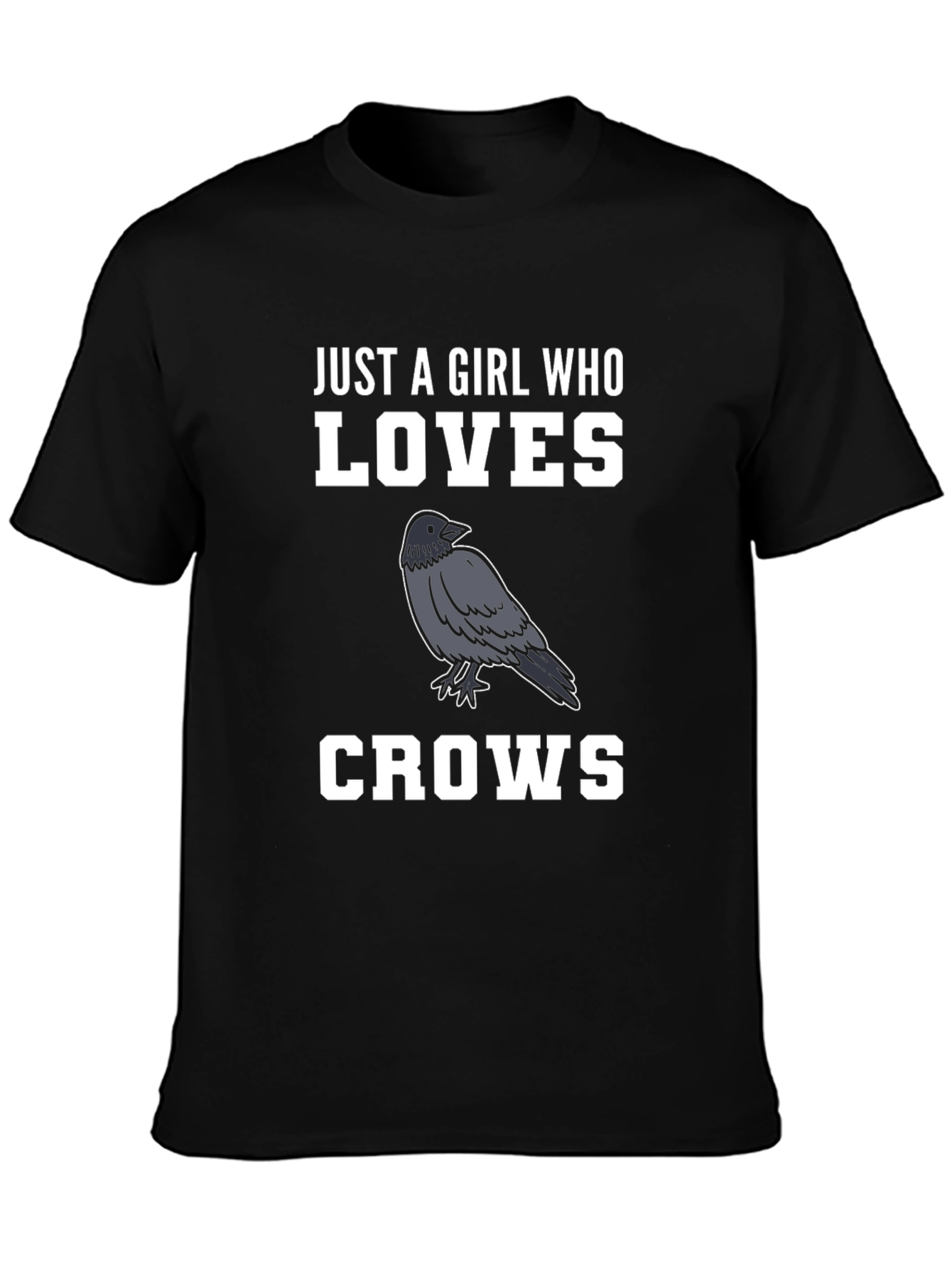 Girl Who Loves Crows Graphic T-Shirt