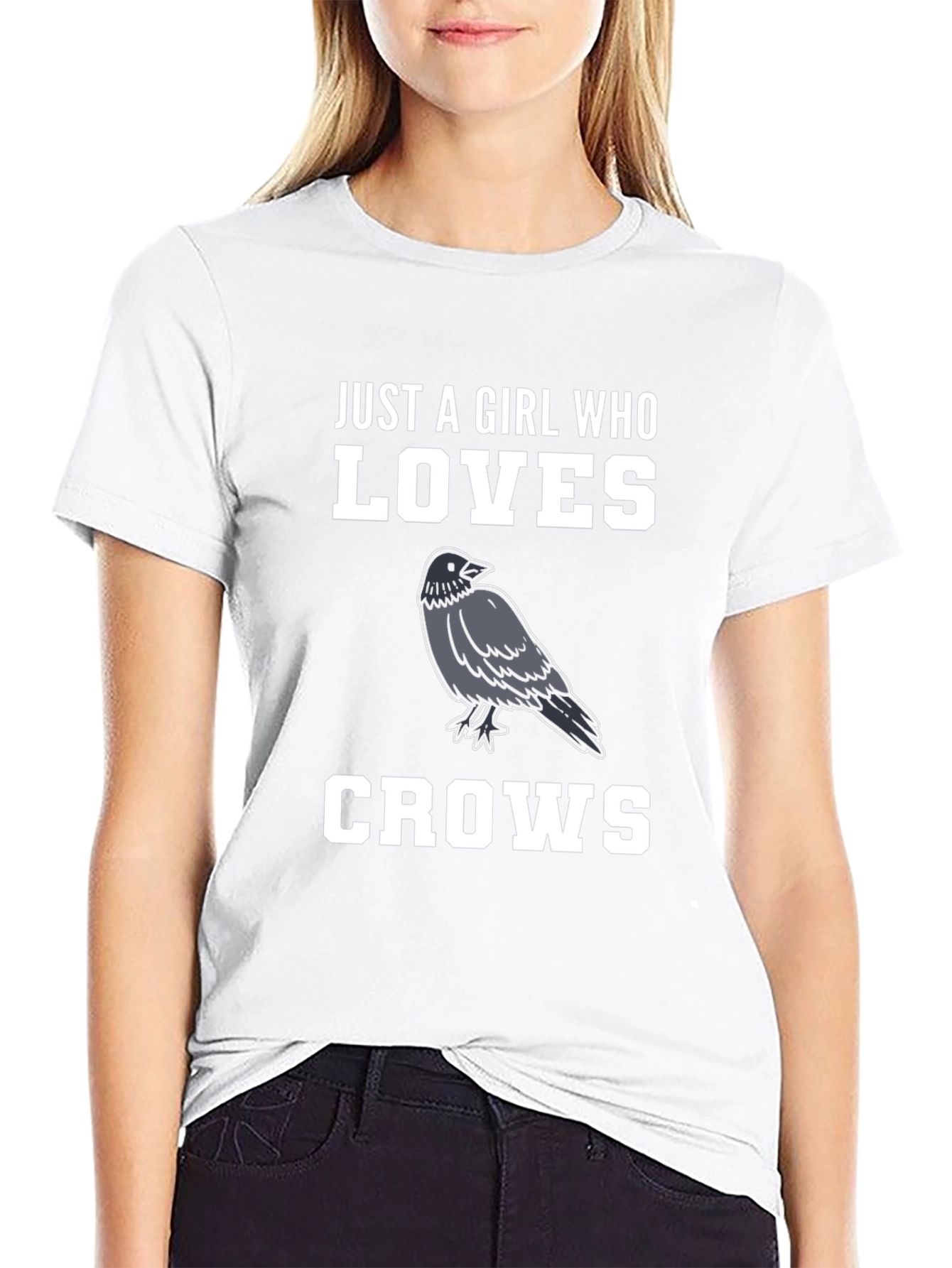 Girl Who Loves Crows Graphic T-Shirt