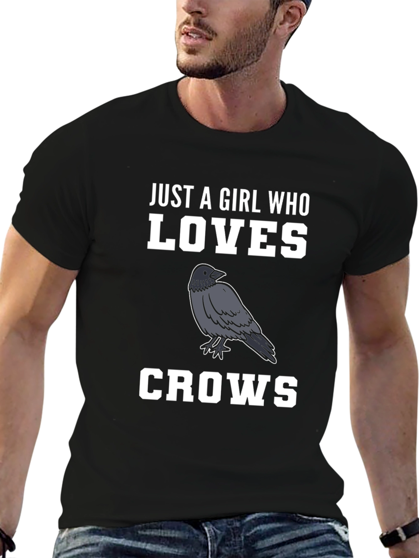 Girl Who Loves Crows Graphic T-Shirt