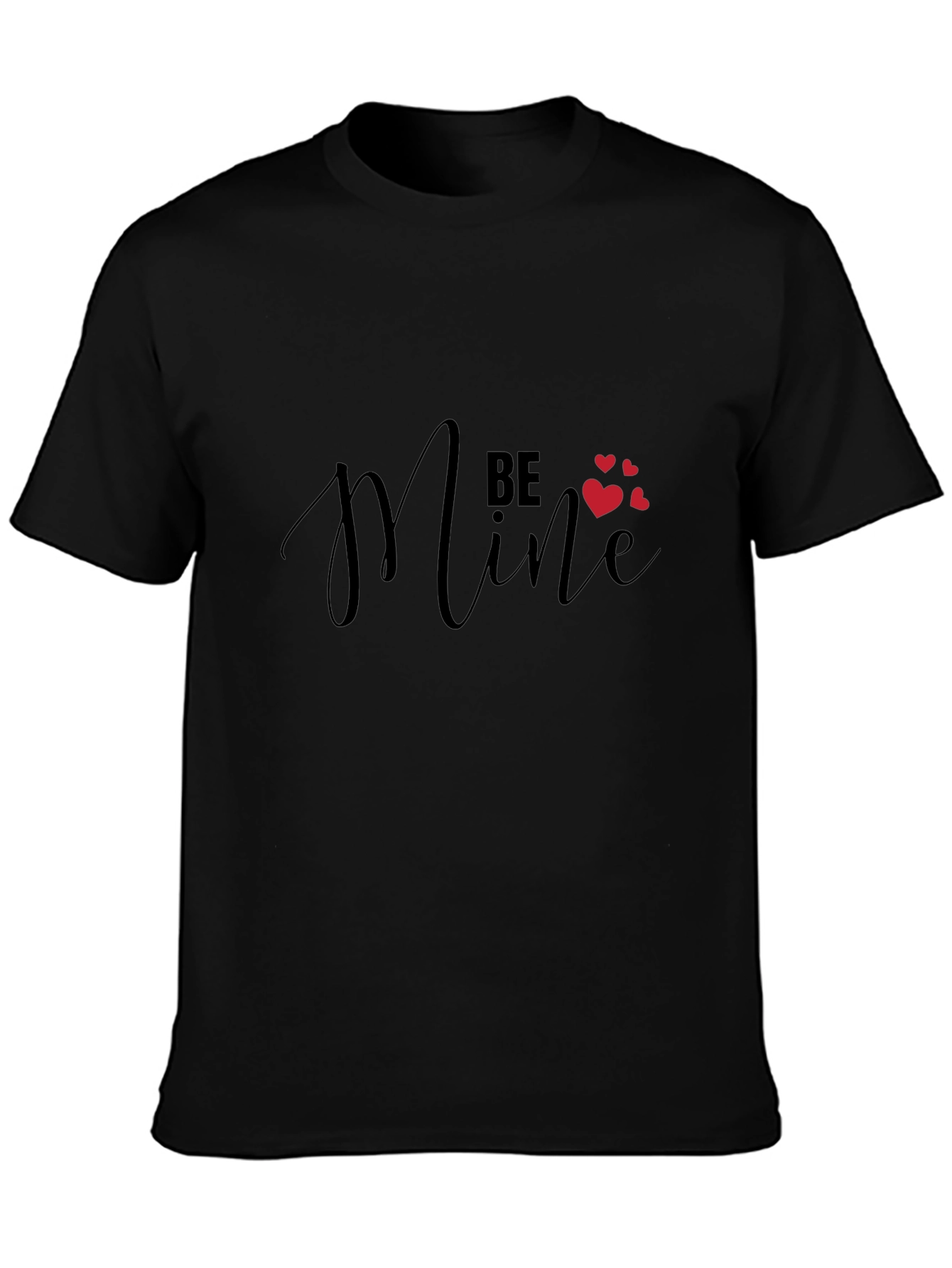 Be Mine Valentines Day Graphic Tee - Black