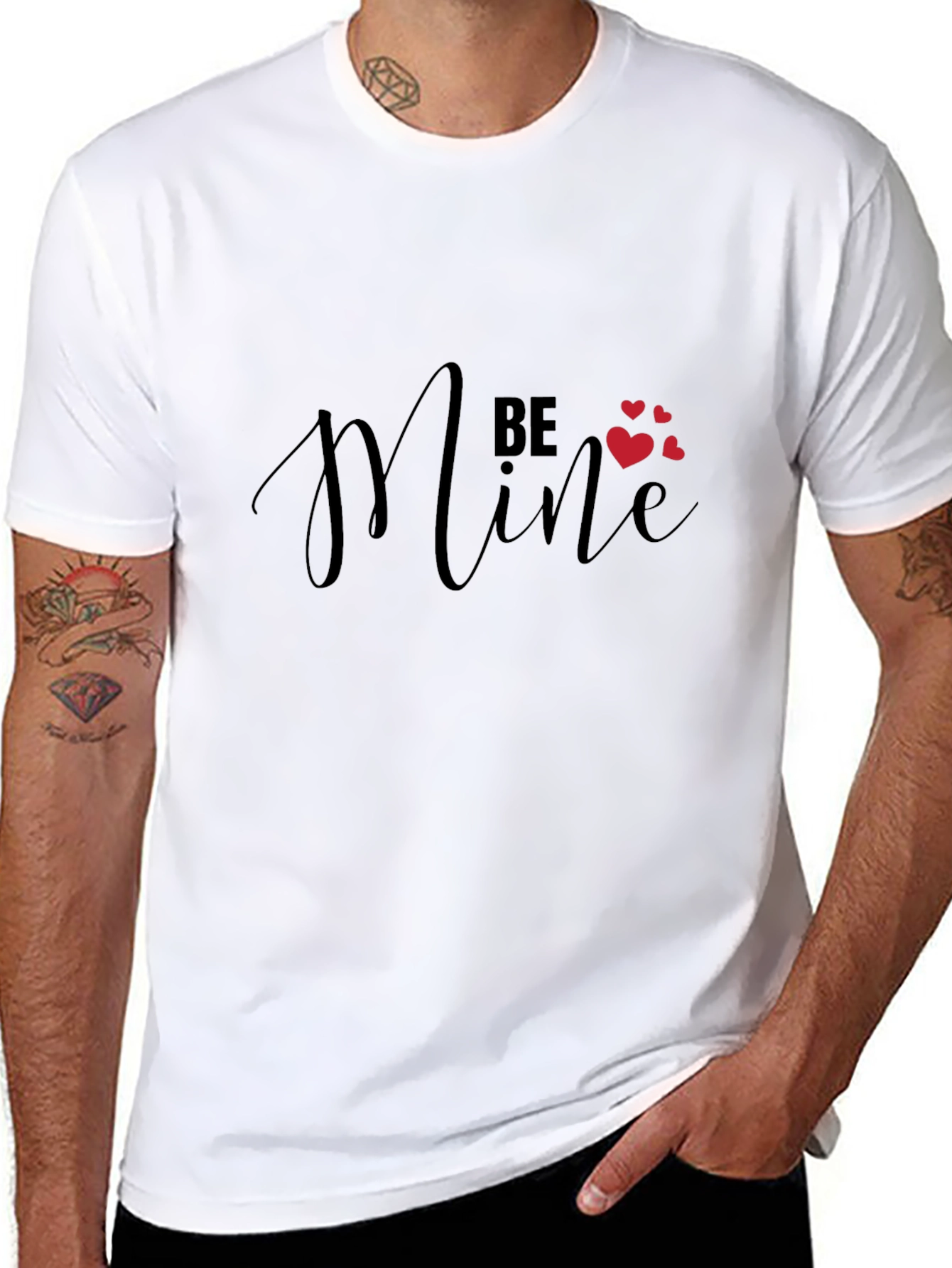 Be Mine Valentines Day Graphic Tee - Black