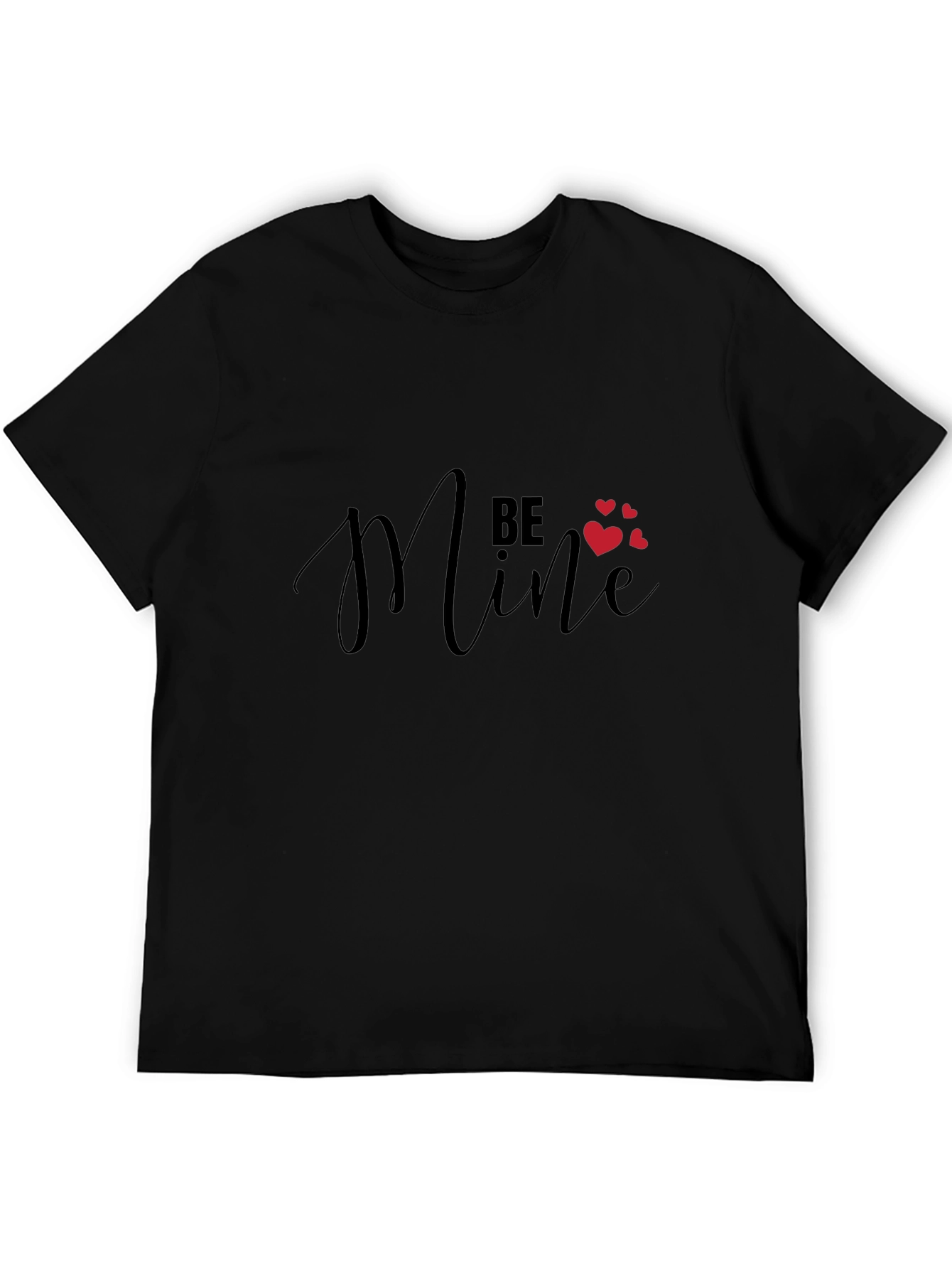 Be Mine Valentines Day Graphic Tee - Black
