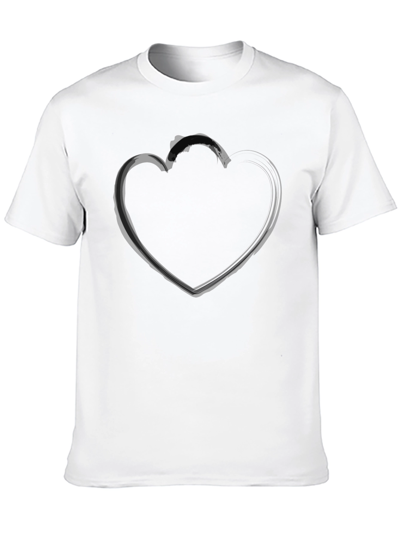 Black Heart Graphic Tee - Stylish Mens Casual Shirt