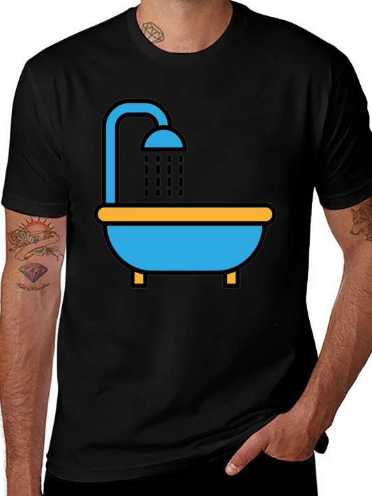 Shower T-Shirt - Unique Cartoon Graphic Tee