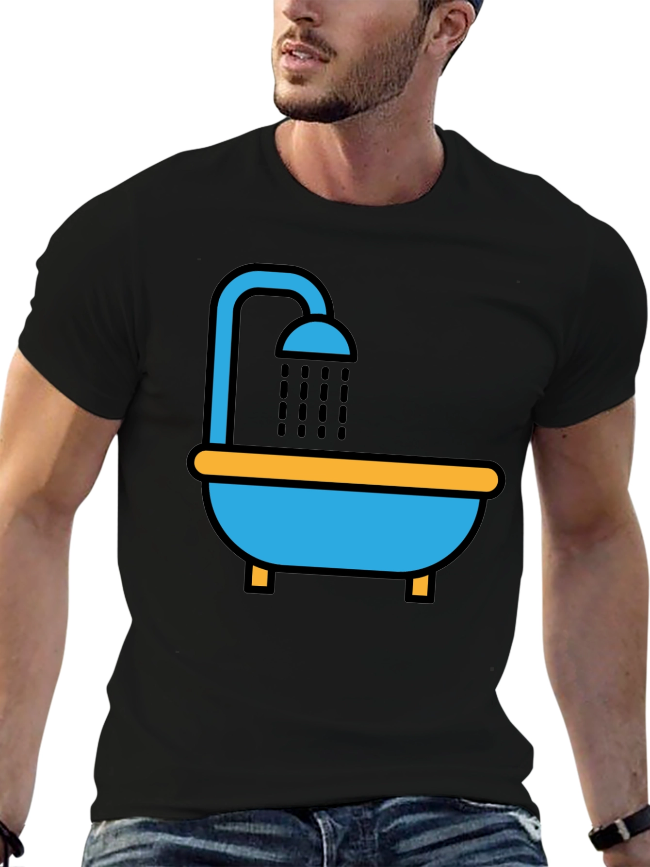 Shower T-Shirt - Unique Cartoon Graphic Tee