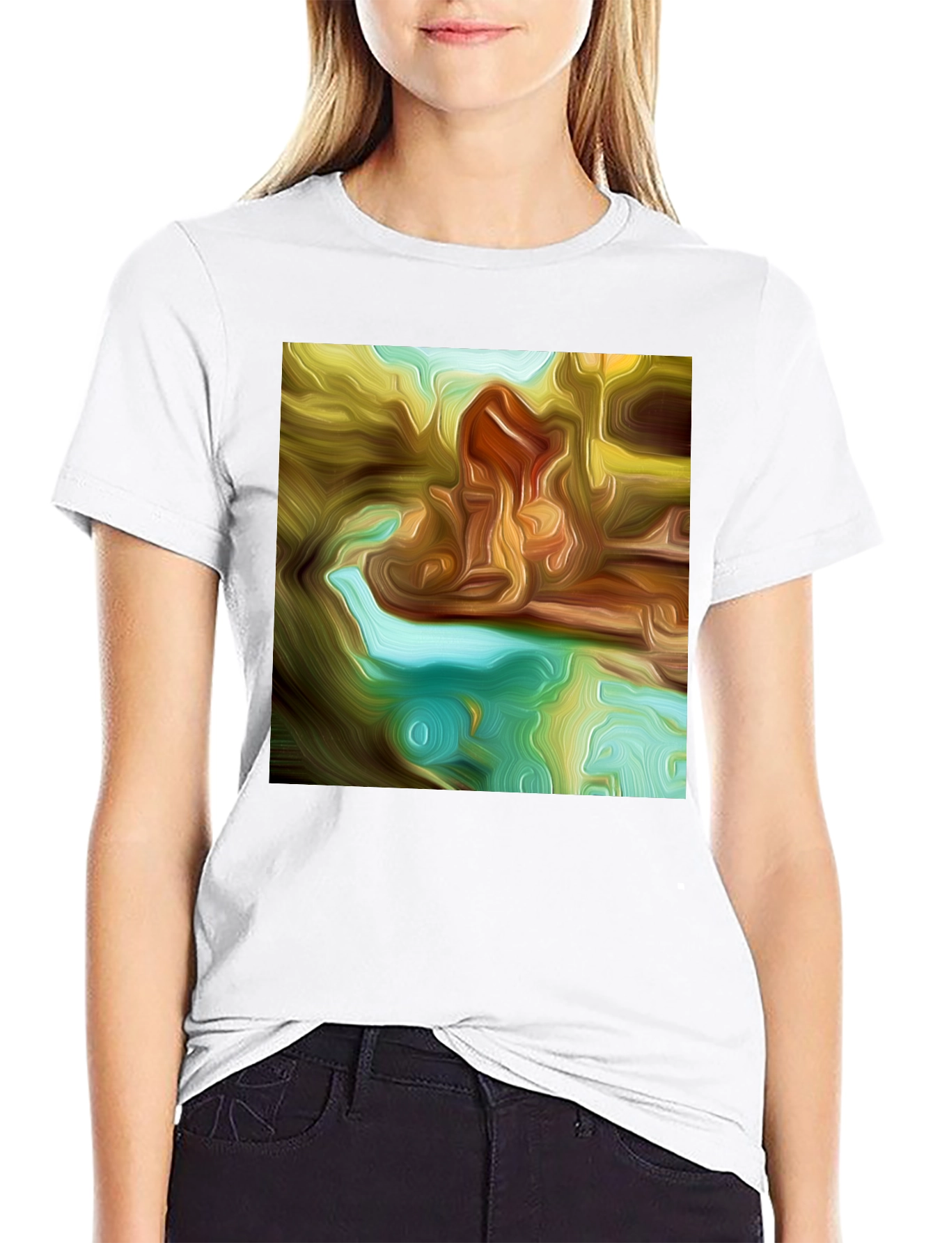 Abstract Art Print Black Tee