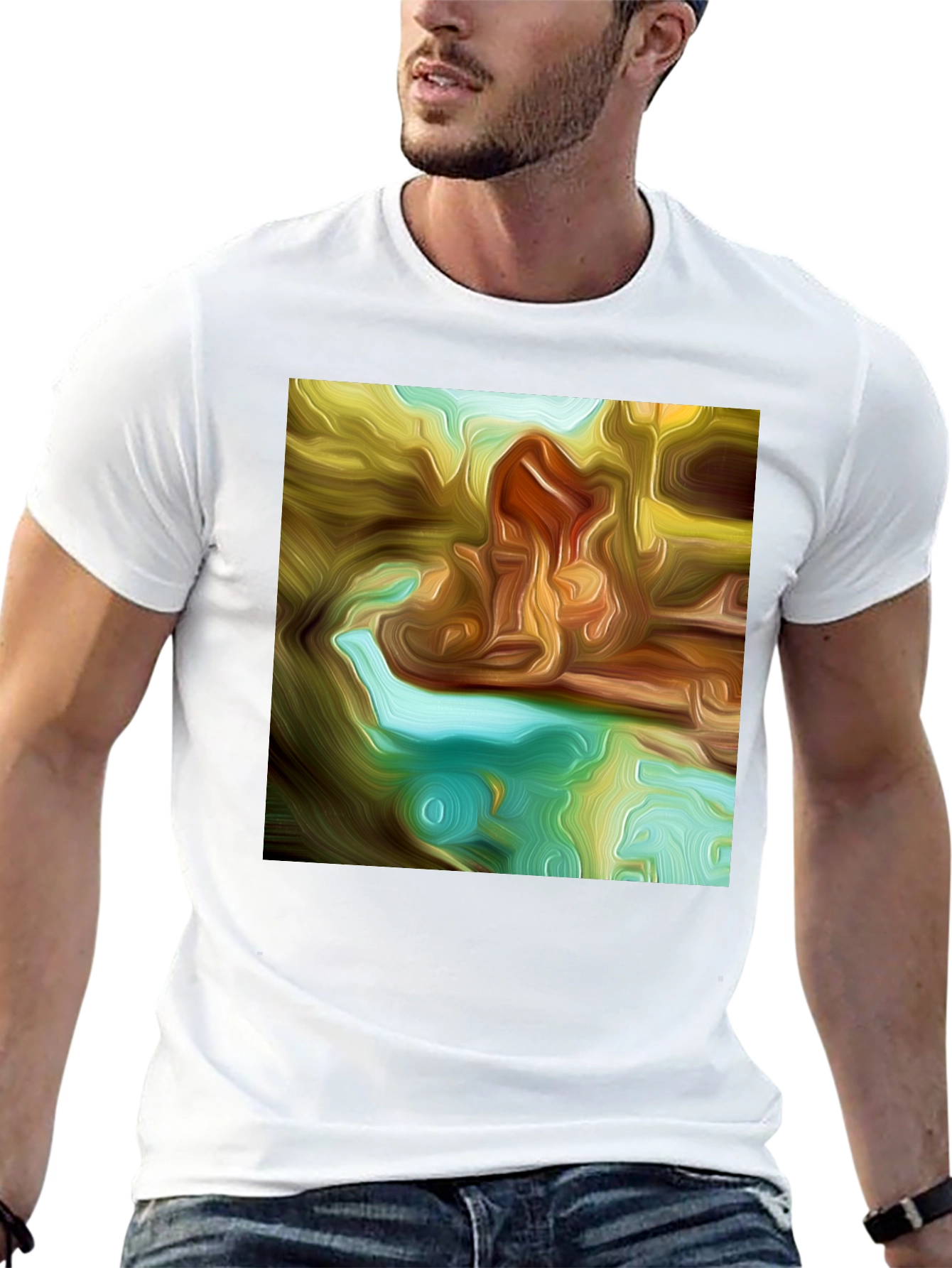 Abstract Art Print Black Tee