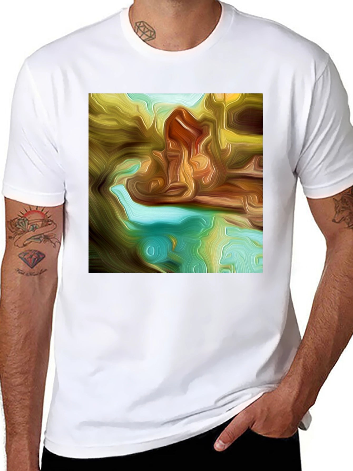 Abstract Art Print Black Tee