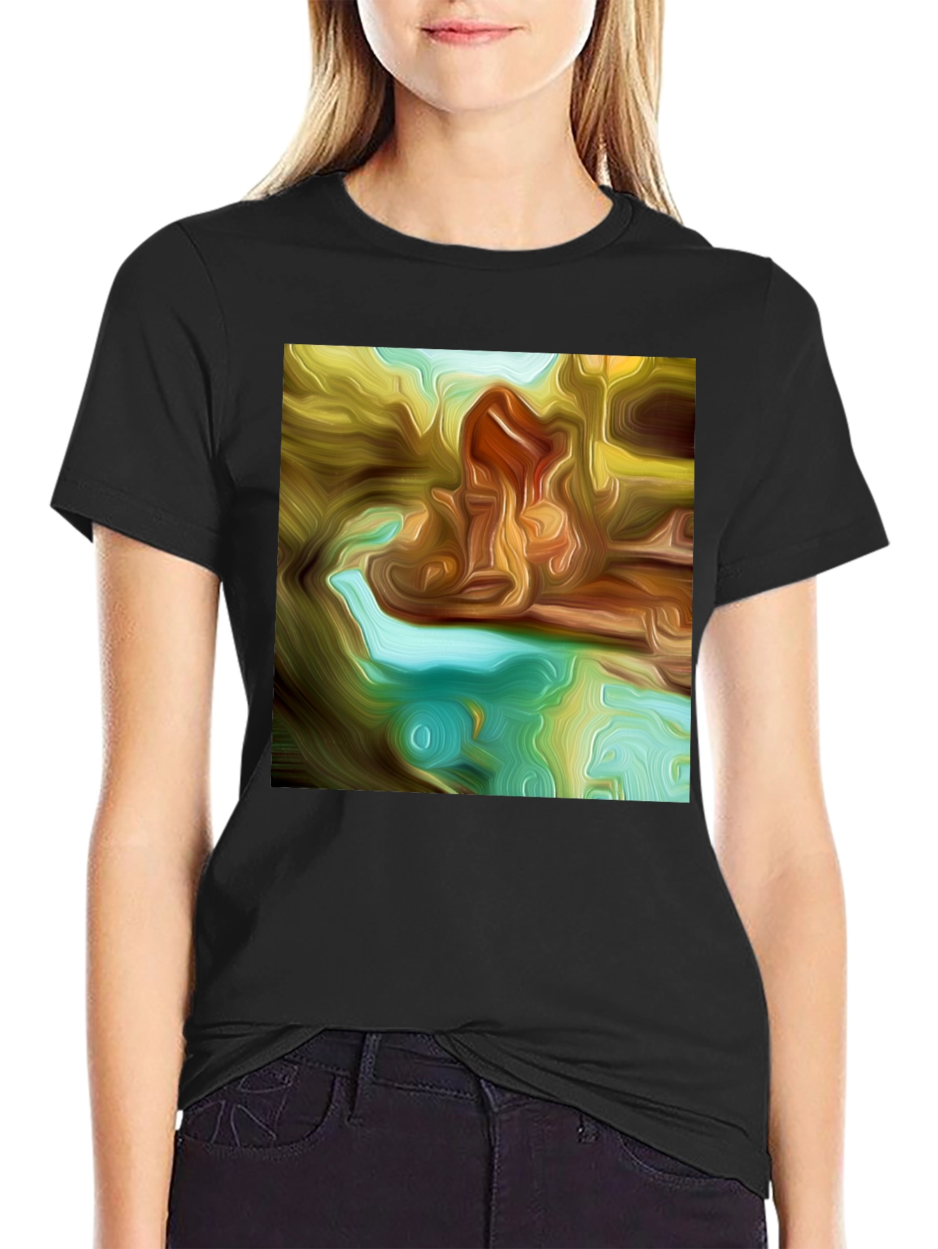 Abstract Art Print Black Tee