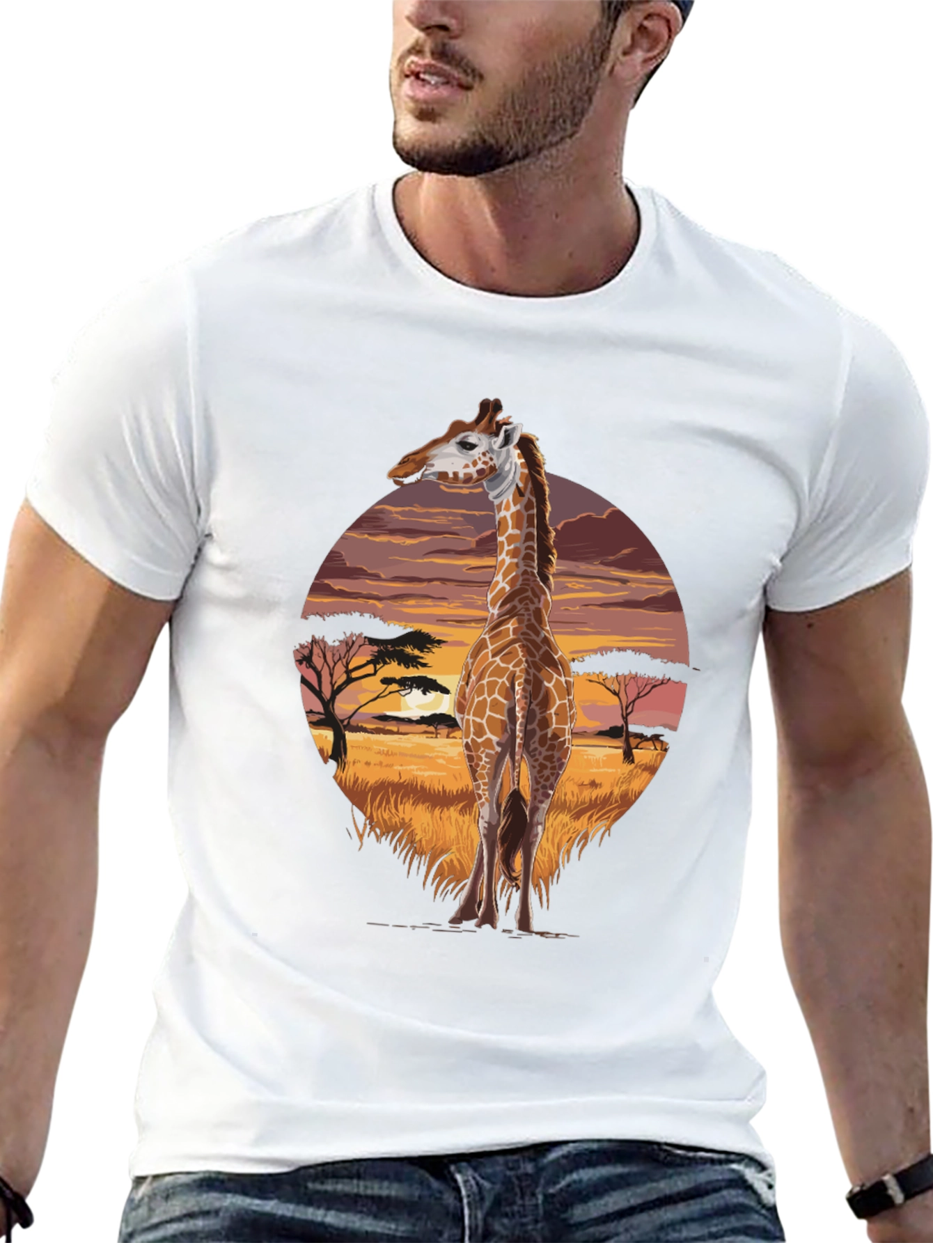 Savanna Giraffe Graphic Tee - Unique Animal Shirt