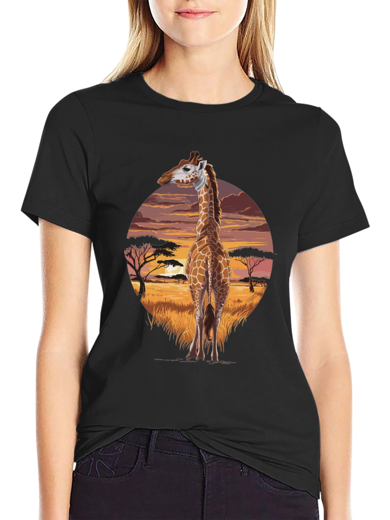 Savanna Giraffe Graphic Tee - Unique Animal Shirt