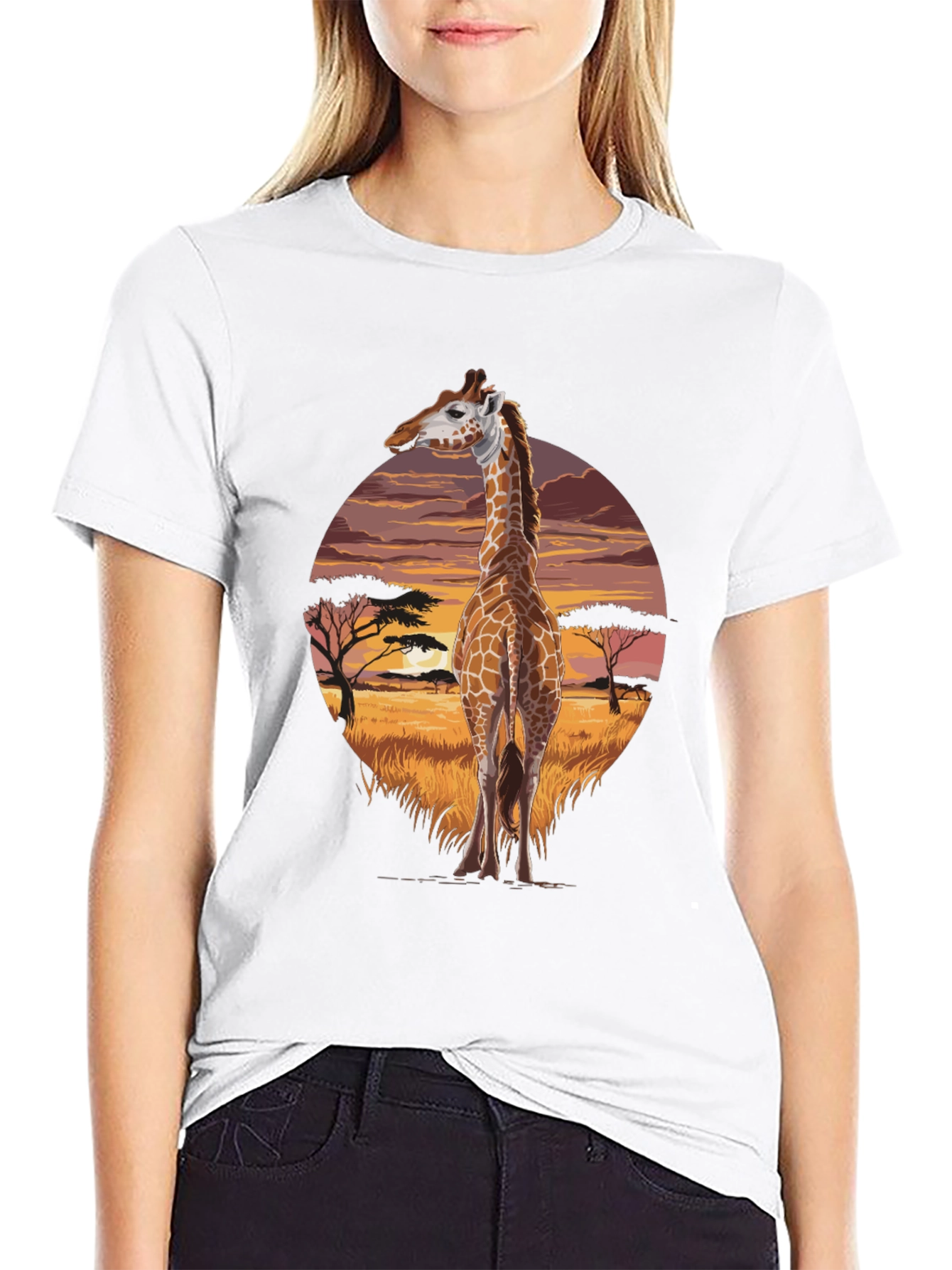 Savanna Giraffe Graphic Tee - Unique Animal Shirt