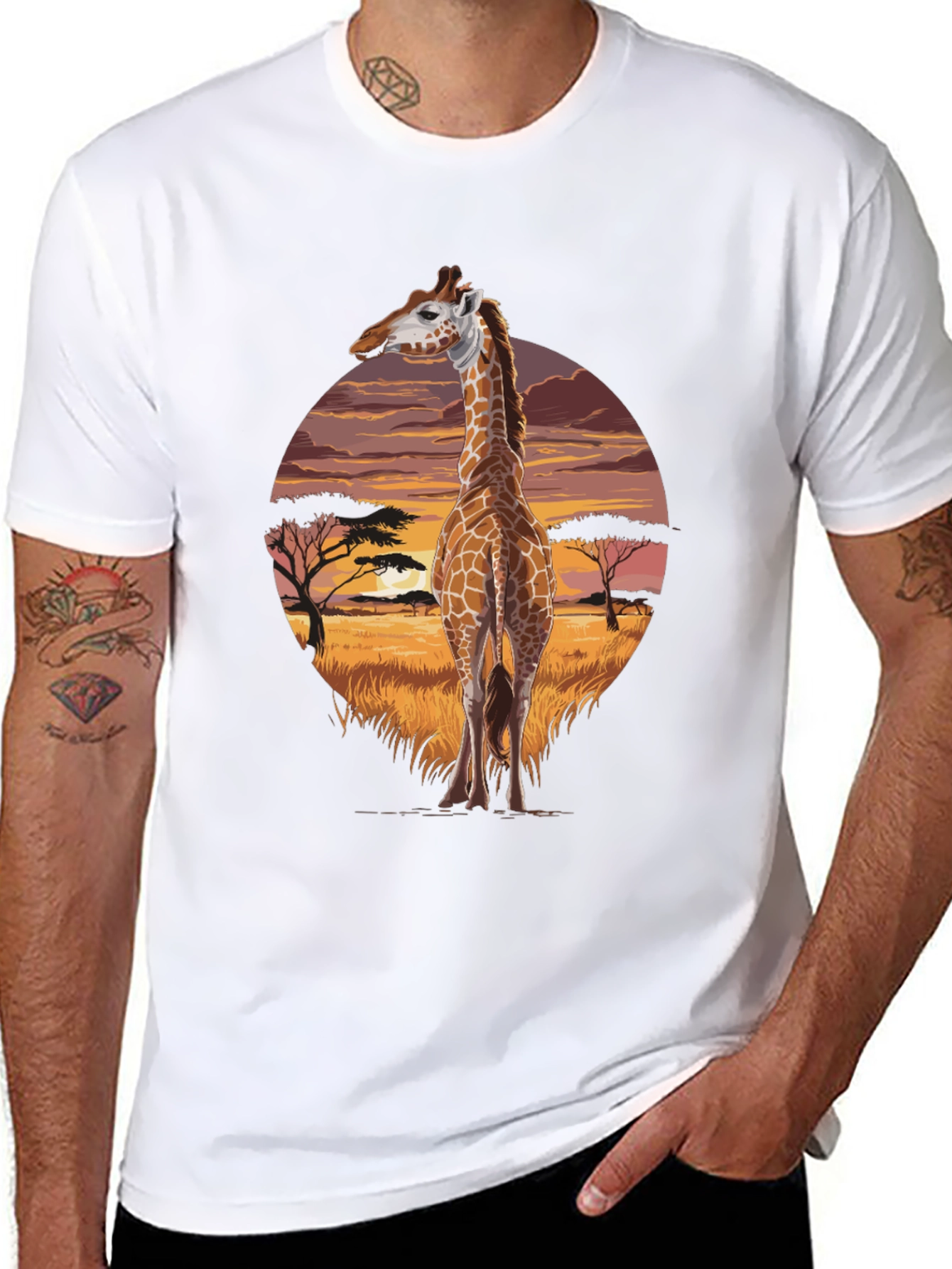 Savanna Giraffe Graphic Tee - Unique Animal Shirt