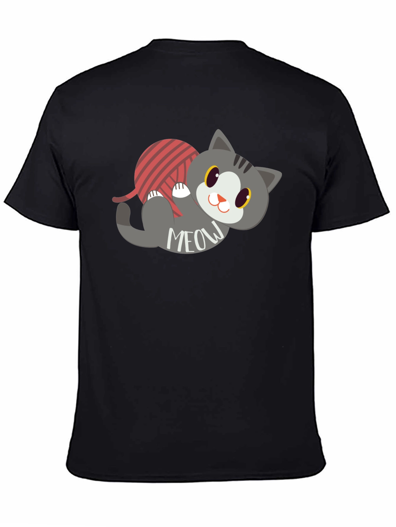 Cute Meow Cat T-Shirt - Yarn Ball Fun!