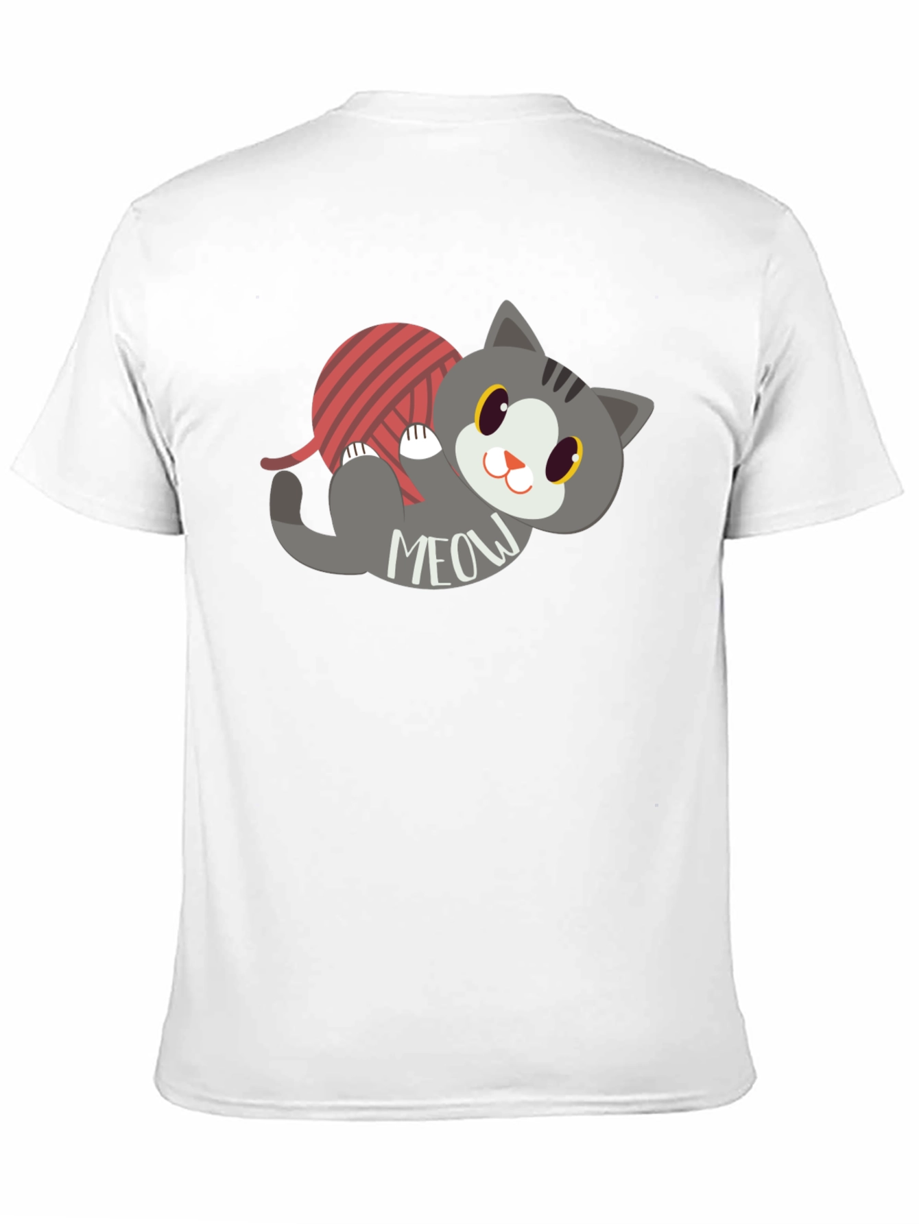 Cute Meow Cat T-Shirt - Yarn Ball Fun!