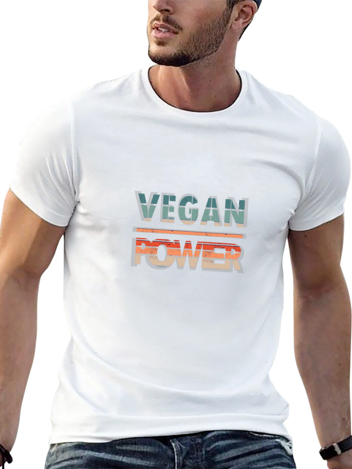 Vegan Power Graphic T-Shirt - Retro Design