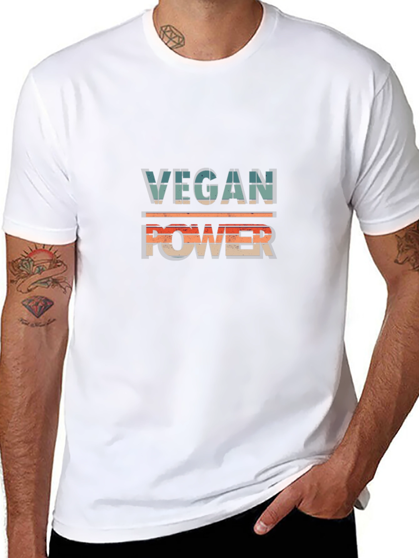Vegan Power Graphic T-Shirt - Retro Design