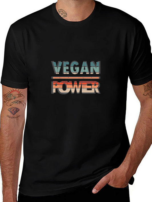 Vegan Power Graphic T-Shirt - Retro Design
