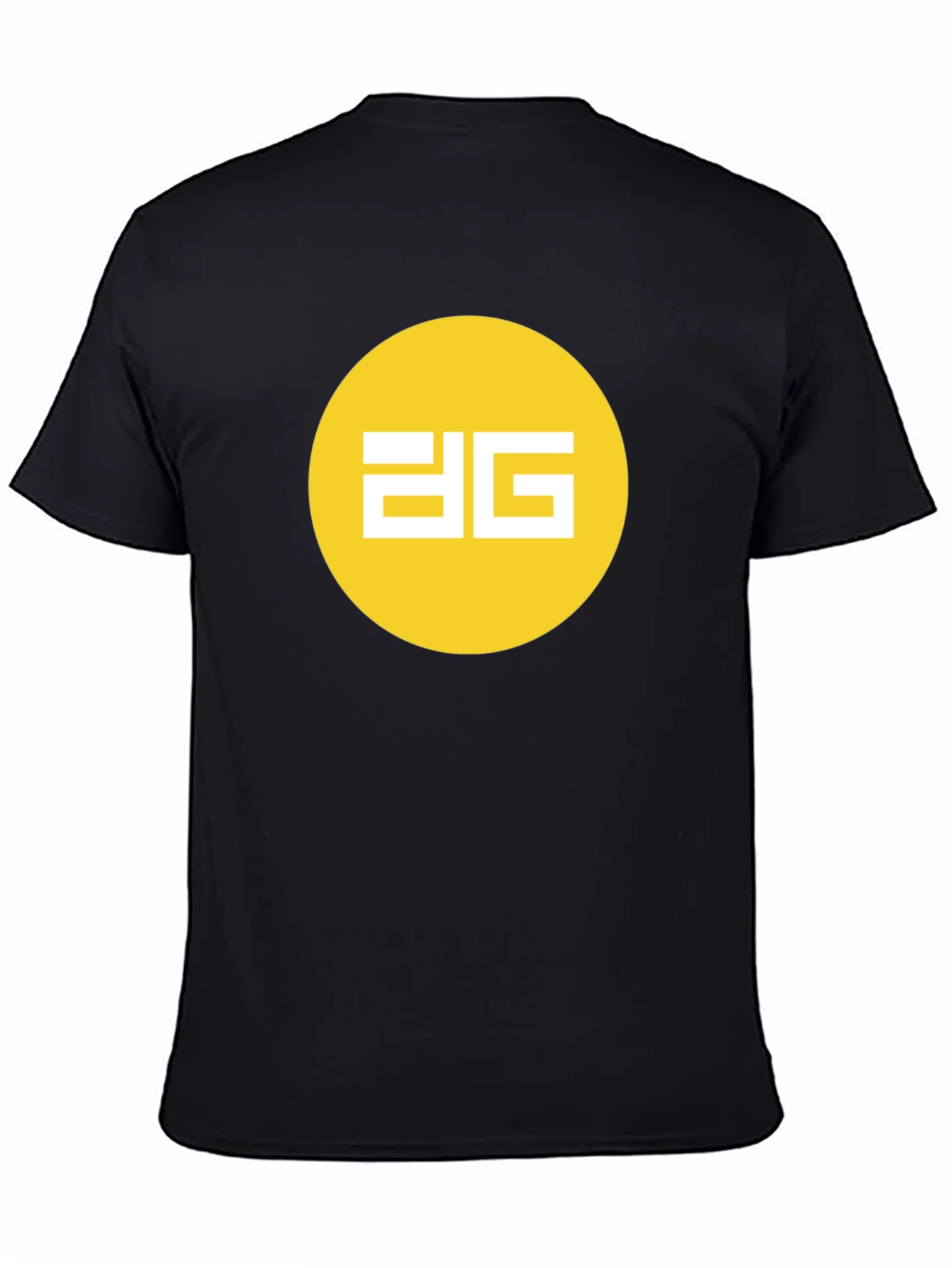 Modern Black Tee - Yellow Circle Graphic Design