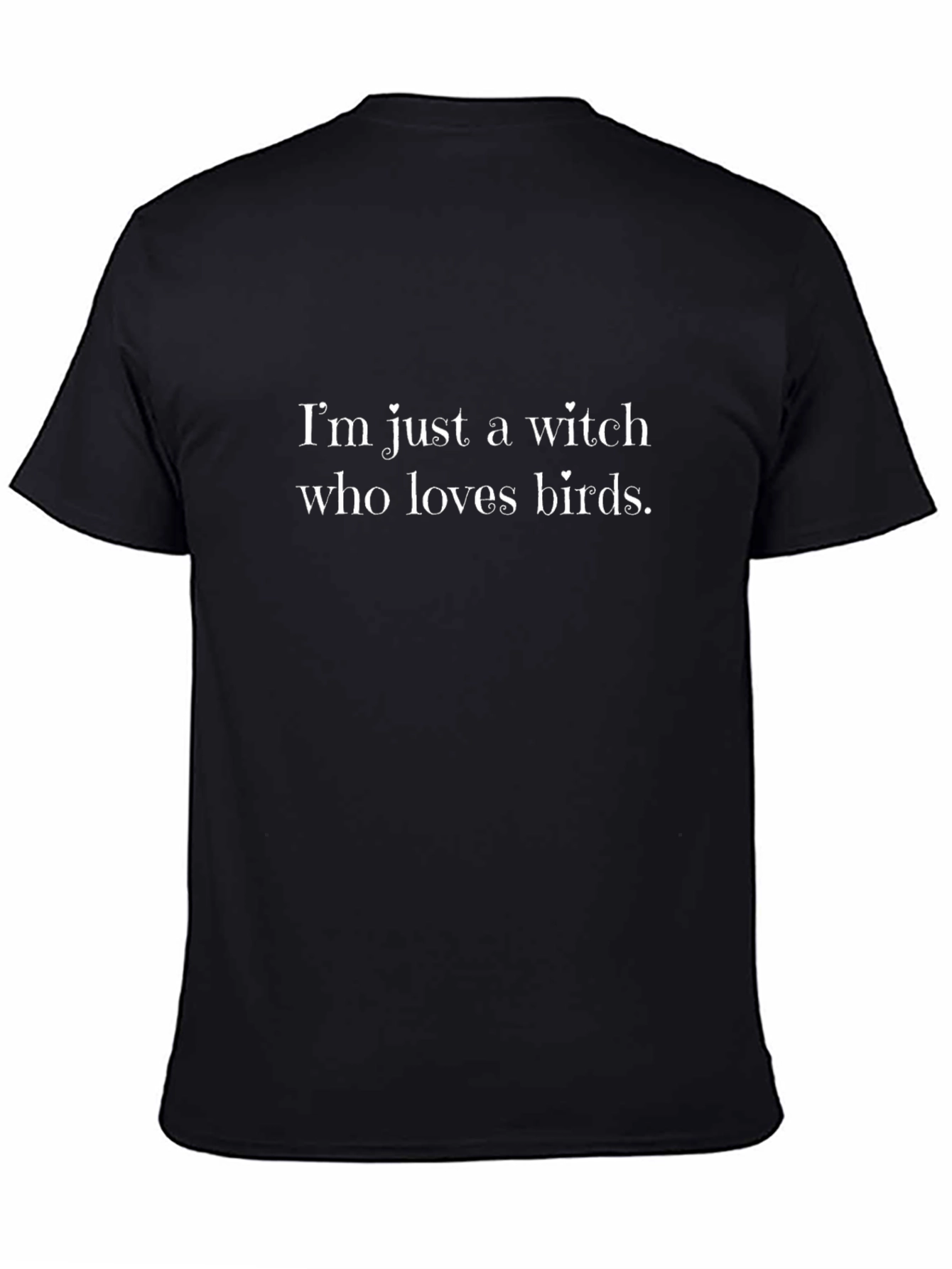 Witch & Birds Graphic Tee - Black Cotton T-Shirt