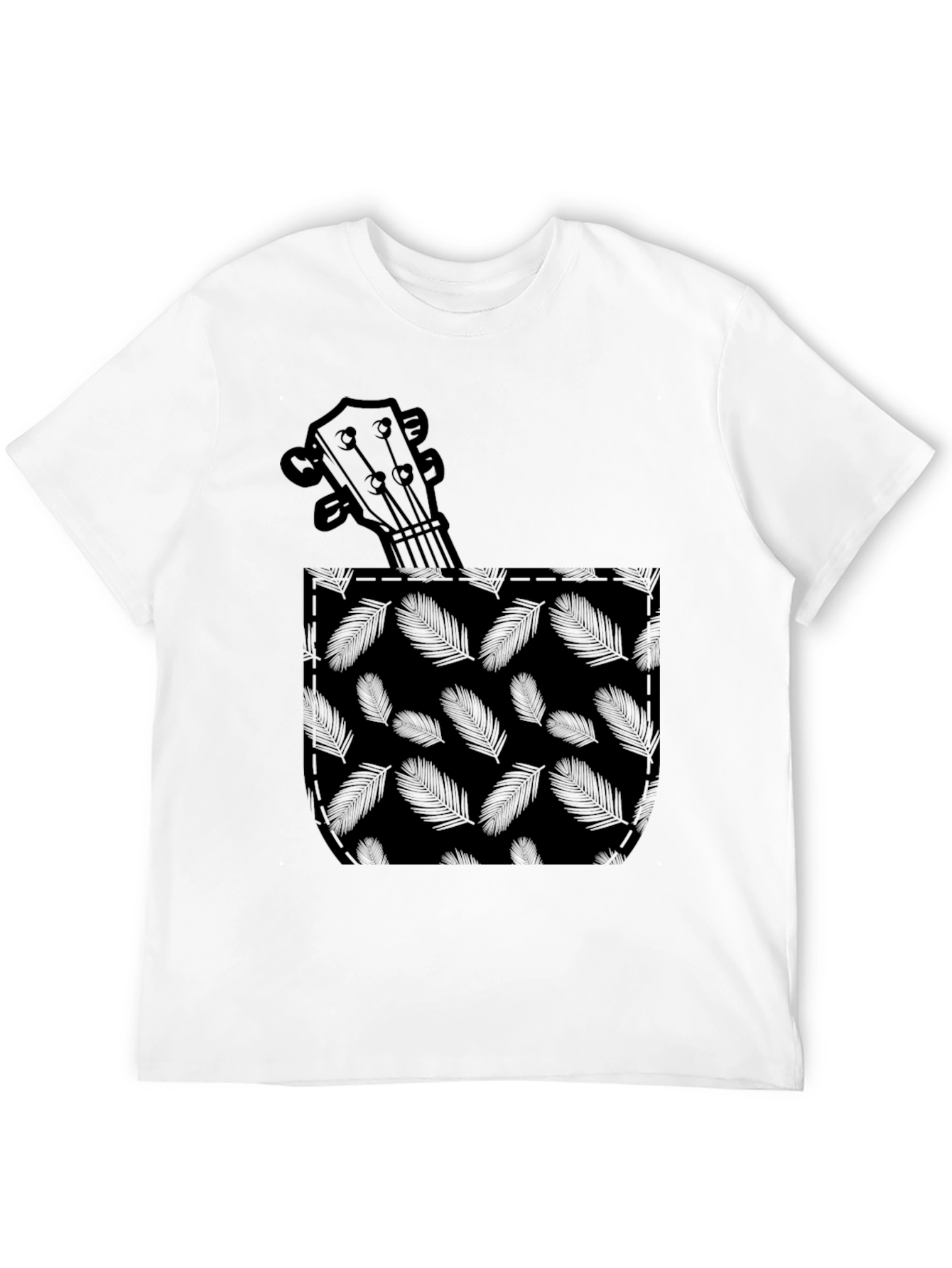 Ukulele Pocket Graphic Tee - Soft Cotton Blend