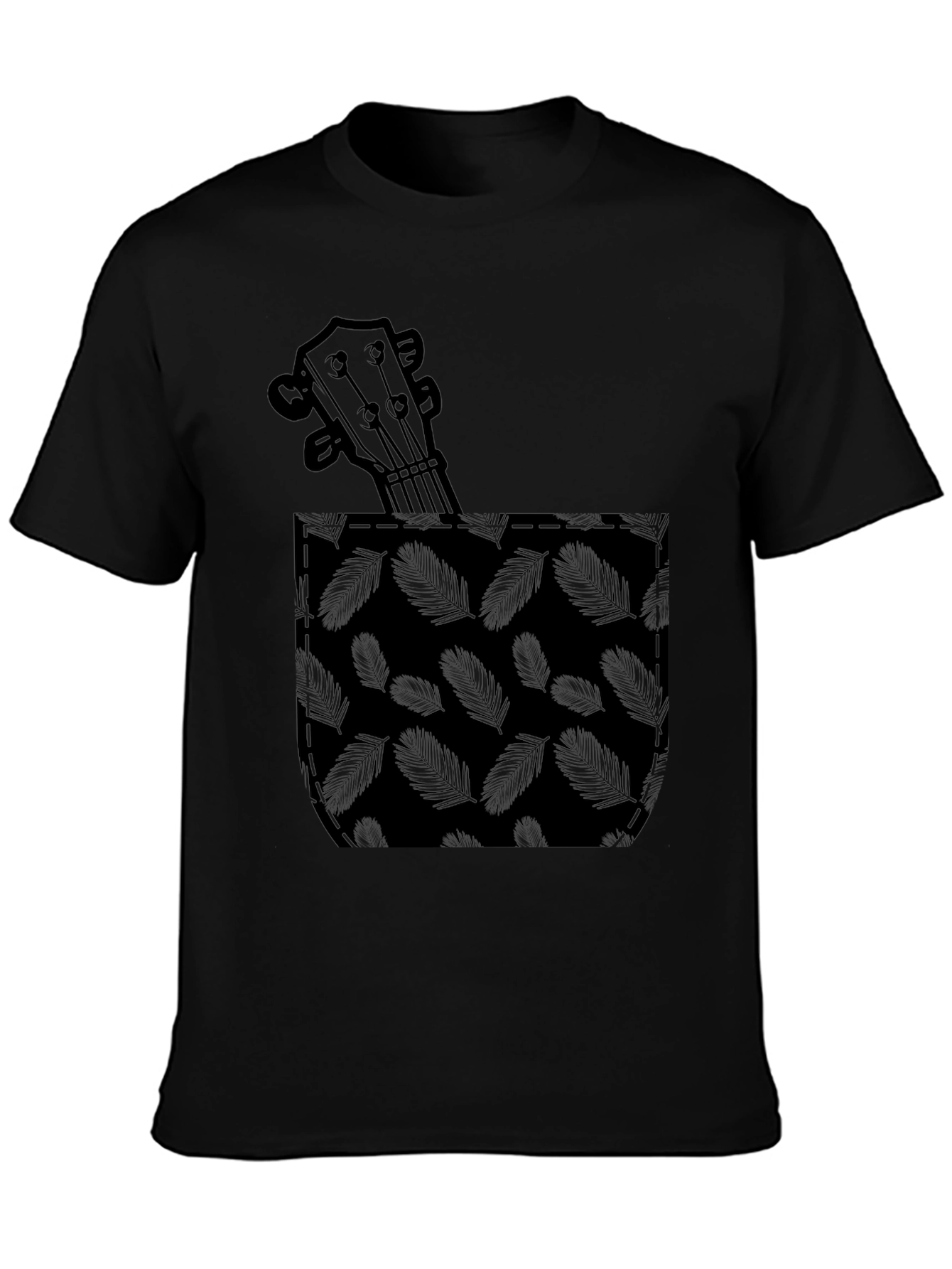 Ukulele Pocket Graphic Tee - Soft Cotton Blend