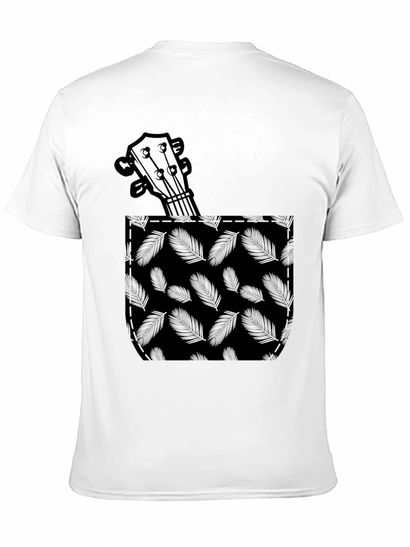 Ukulele Pocket Graphic Tee - Soft Cotton Blend