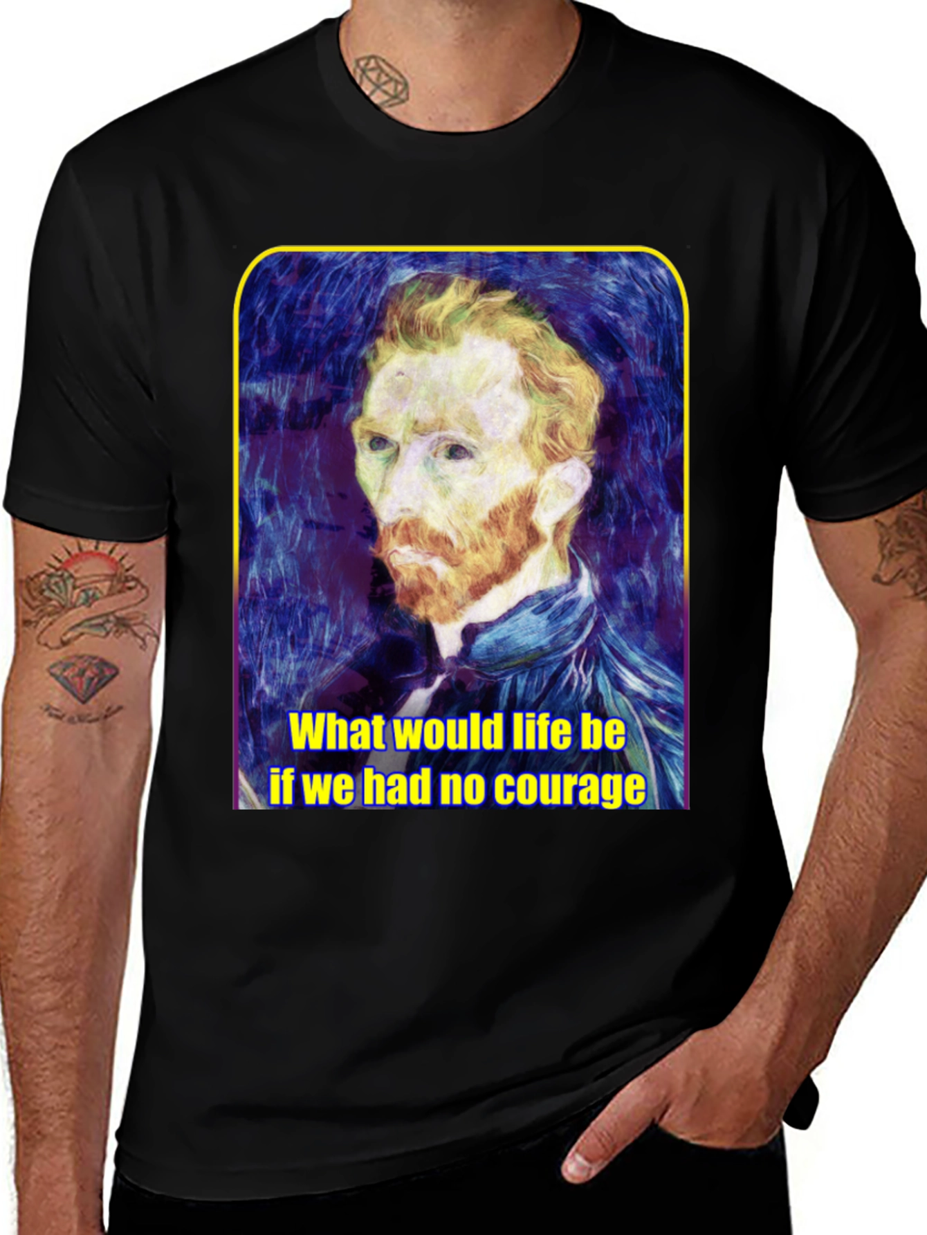 Van Gogh Courage Quote Graphic Tee
