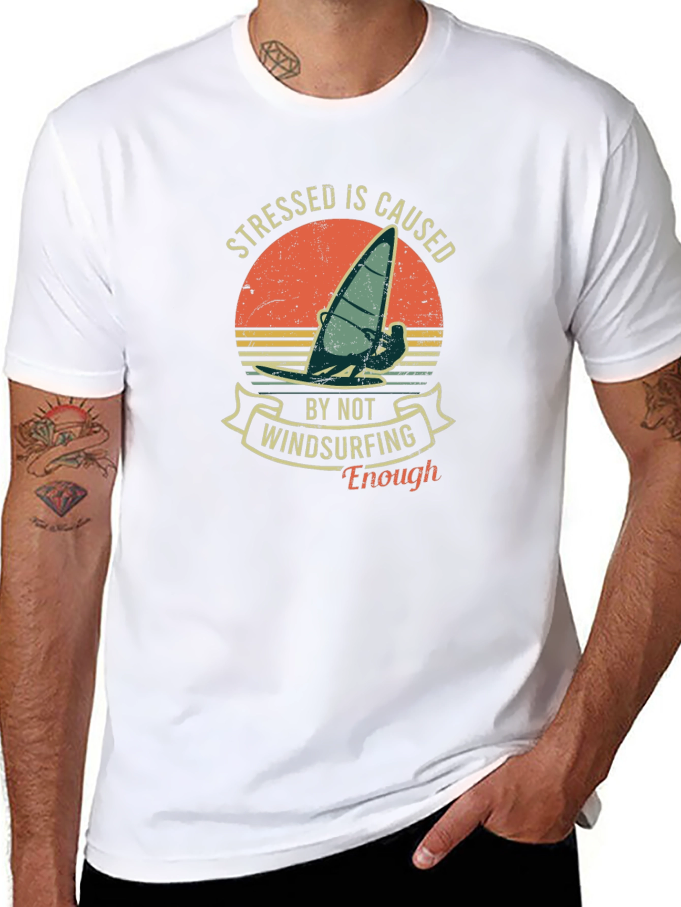 Windsurfing T-Shirt: Stressed Is Caused By Not Windsurfing Enough