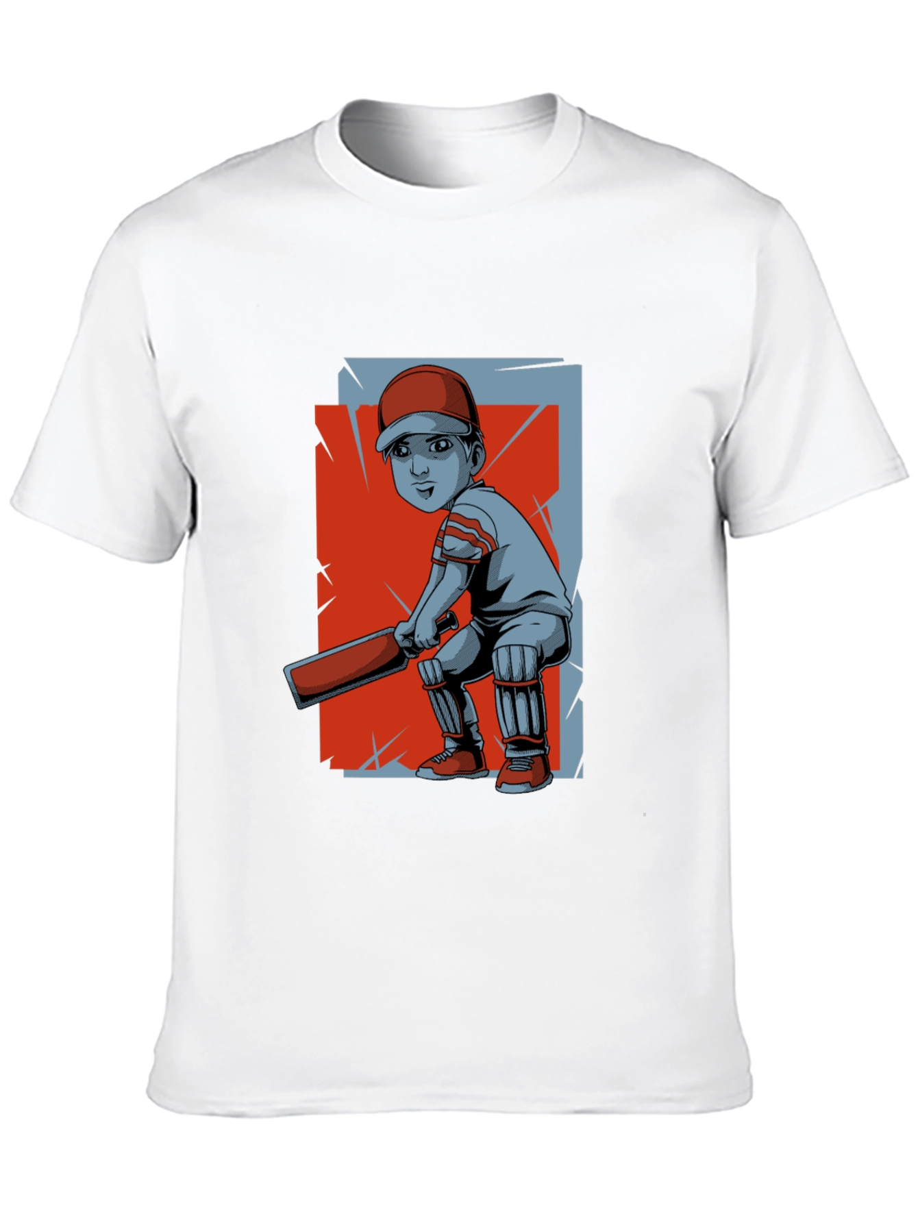 Cricket Player Graphic Tee - Trendy Sportswear
