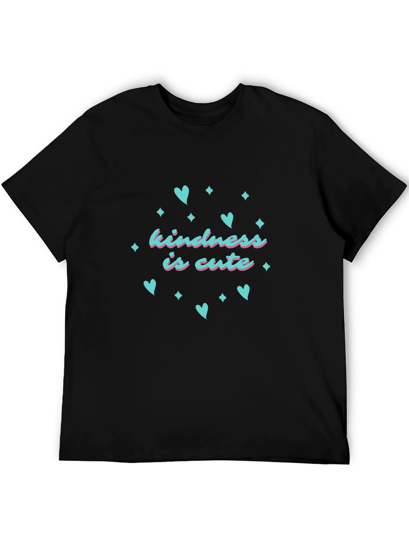 Kindness is Cute T-Shirt - Black Crew Neck