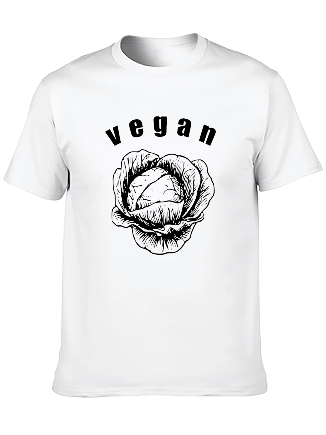 Vegan Cabbage Graphic Tee - Black