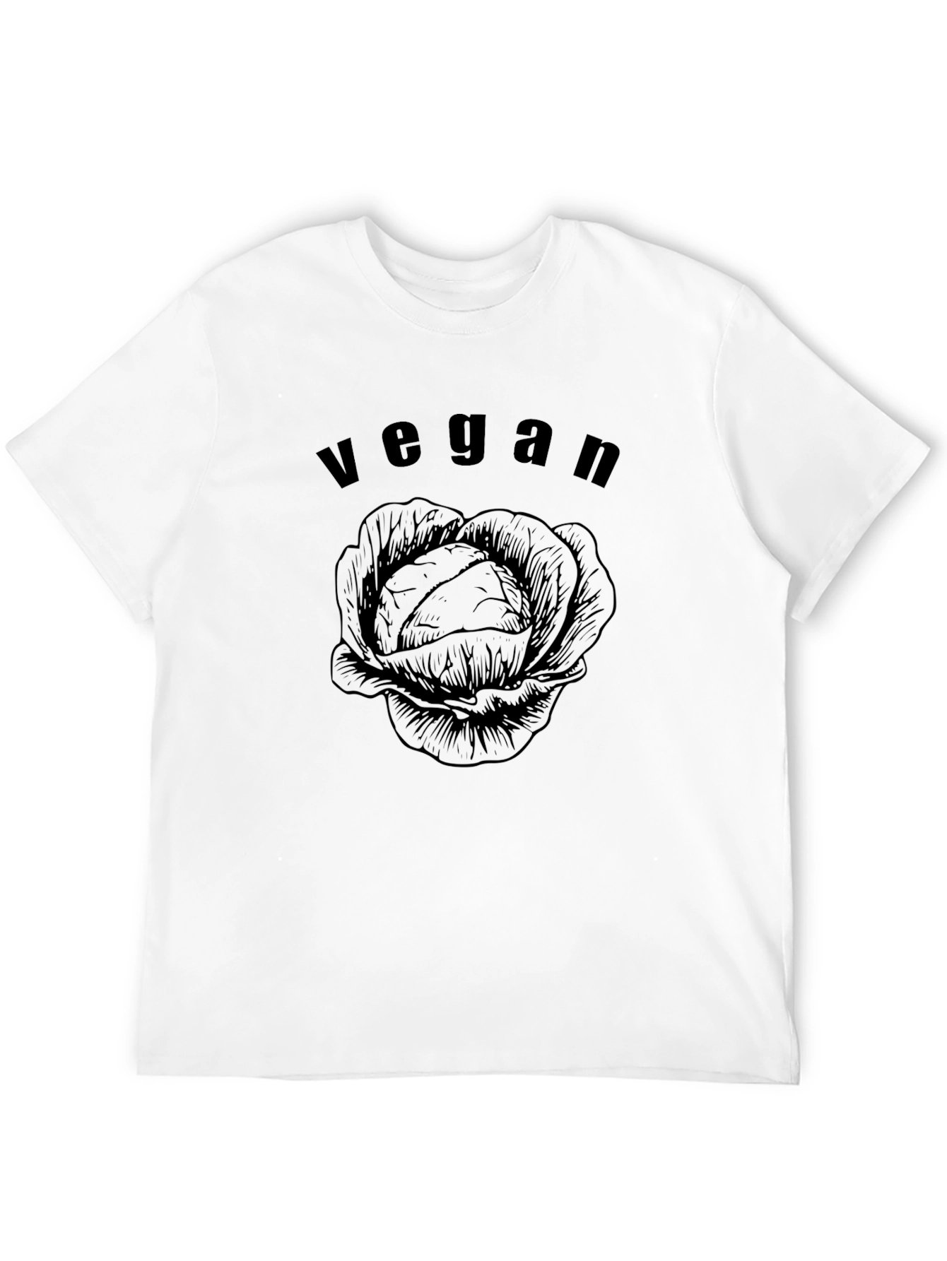 Vegan Cabbage Graphic Tee - Black