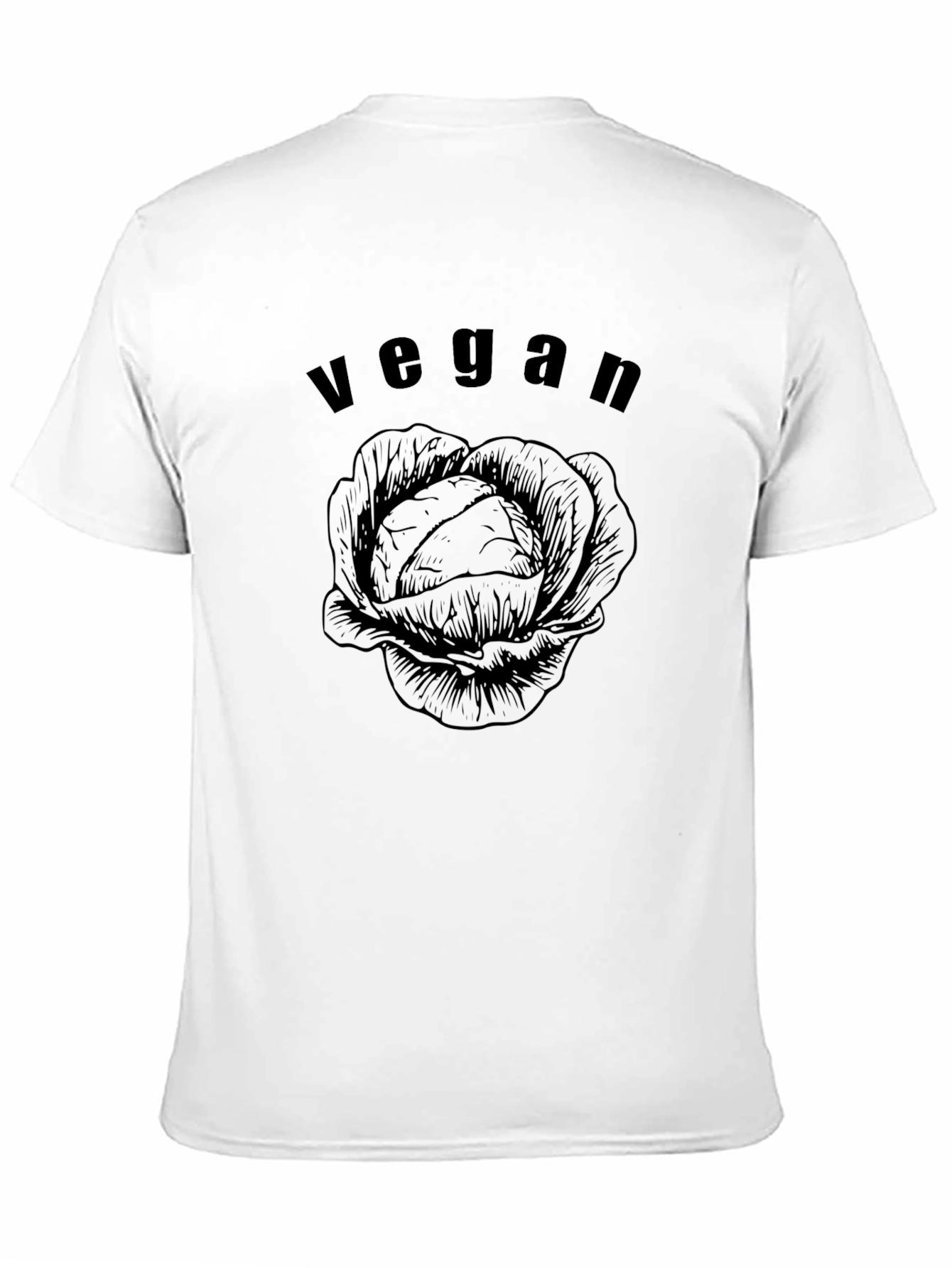 Vegan Cabbage Graphic Tee - Black
