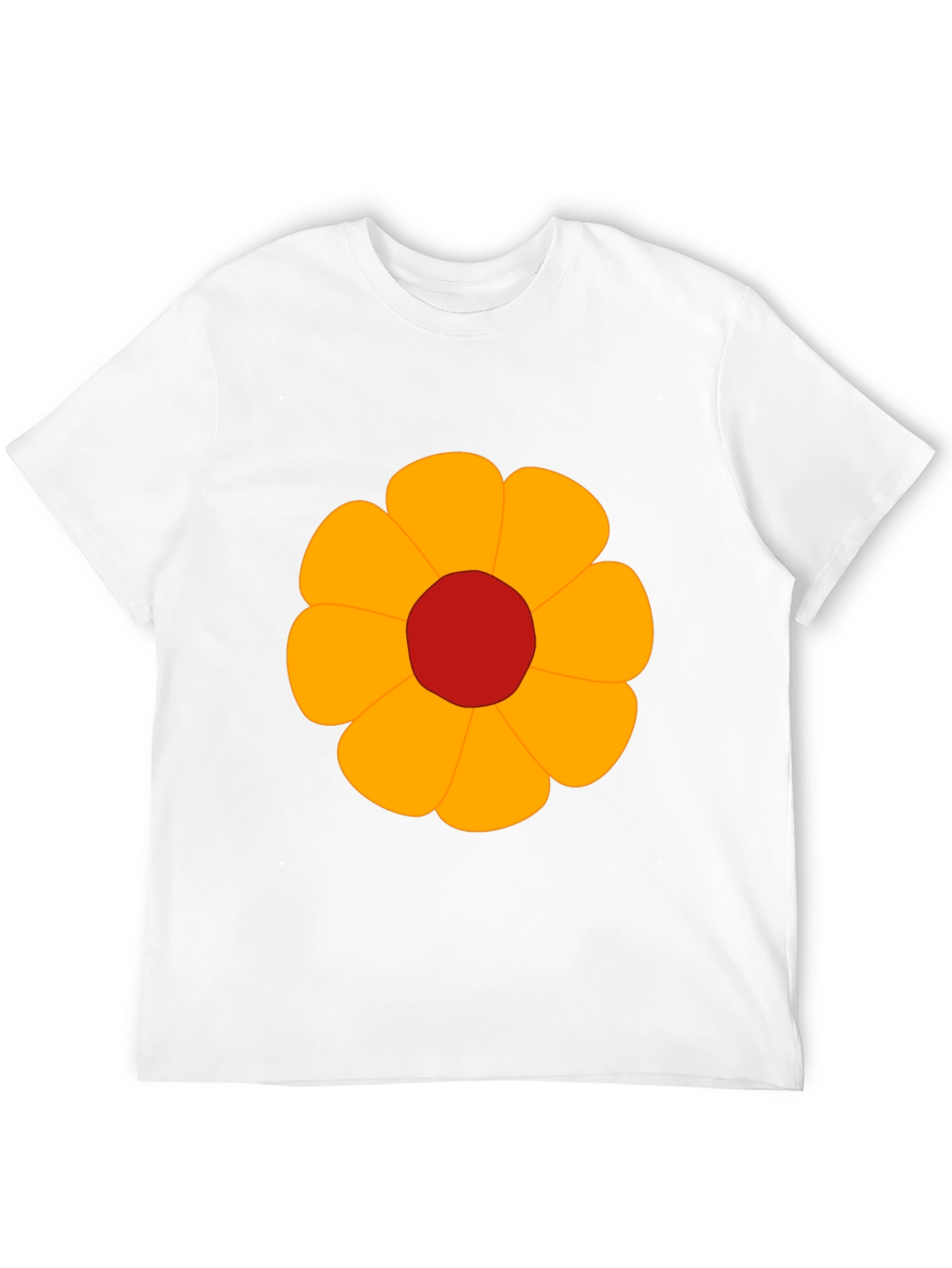 Black T-Shirt with Bold Flower Graphic
