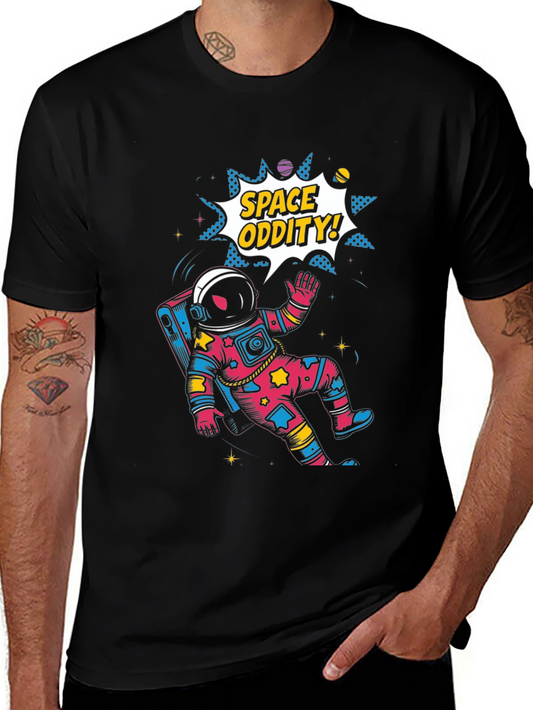 Space Oddity Graphic Tee - Black Cotton Blend