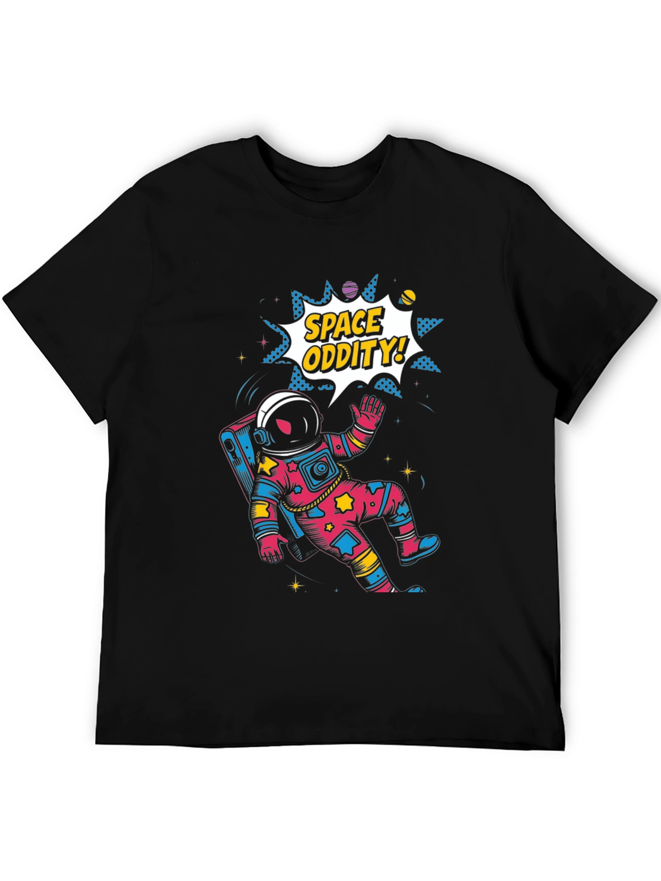Space Oddity Graphic Tee - Black Cotton Blend