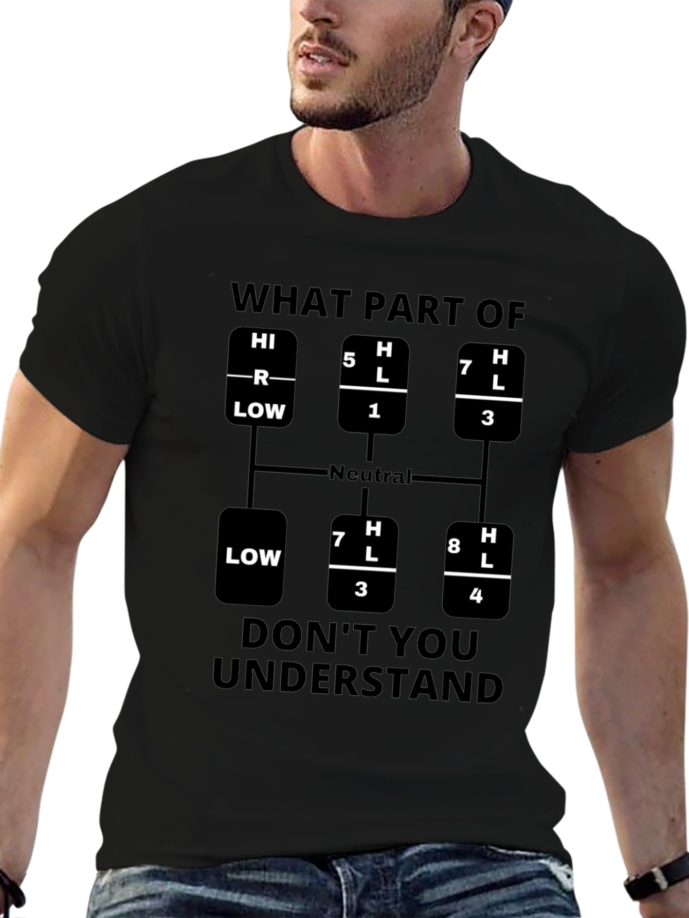 Trucker Gear Shift Pattern T-Shirt