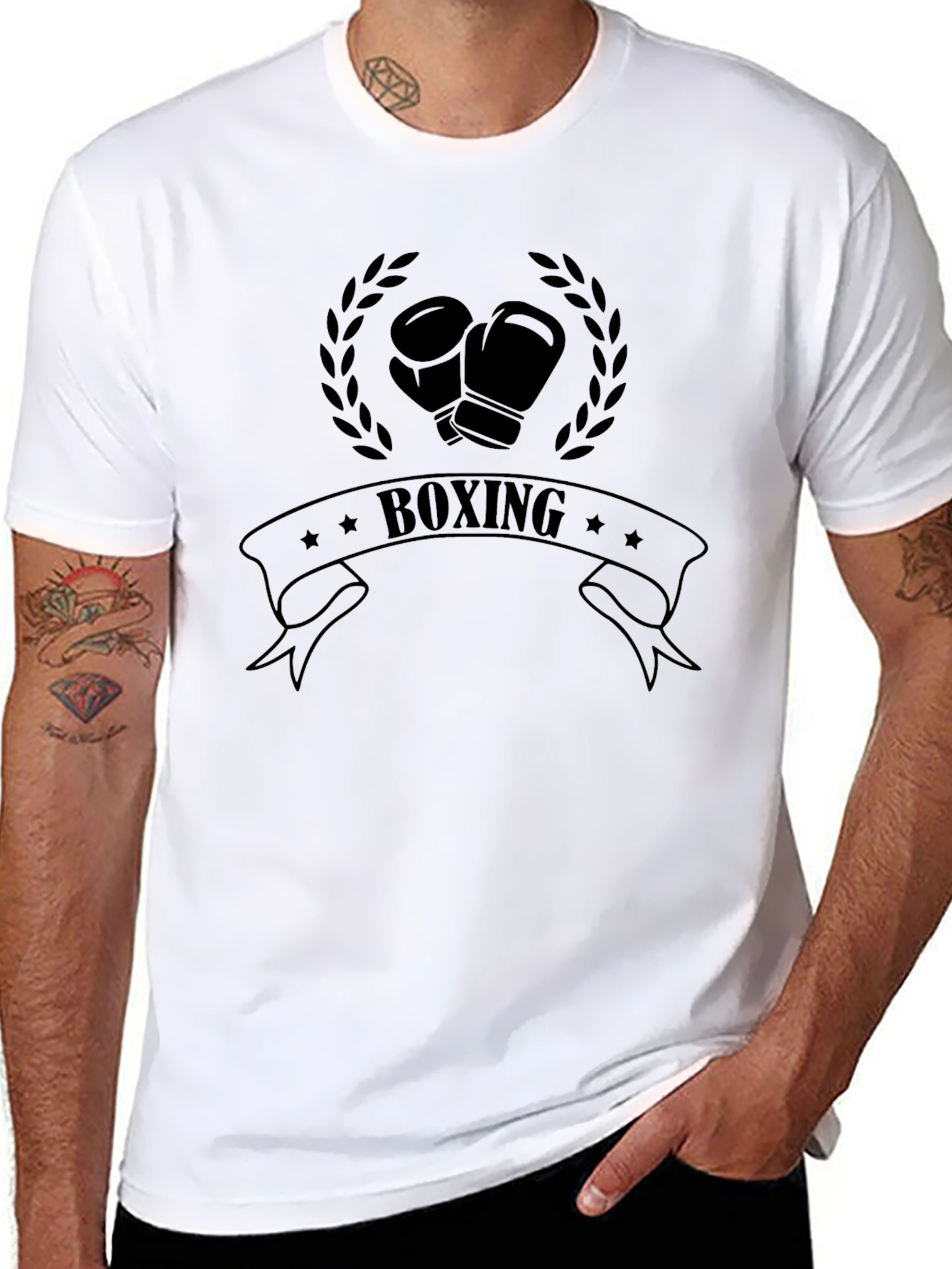 Boxing Graphic T-Shirt - Black Casual Wear