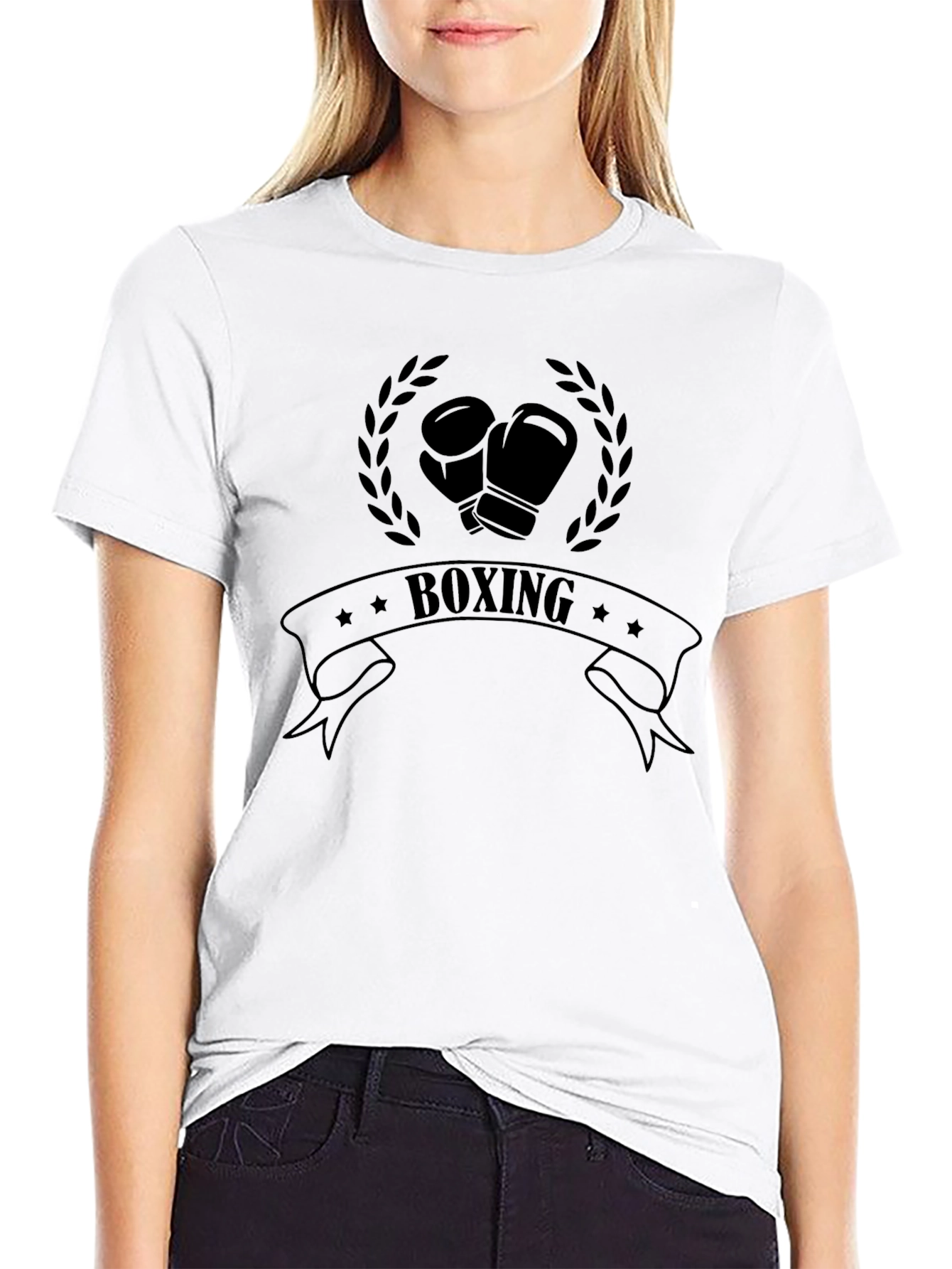Boxing Graphic T-Shirt - Black Casual Wear