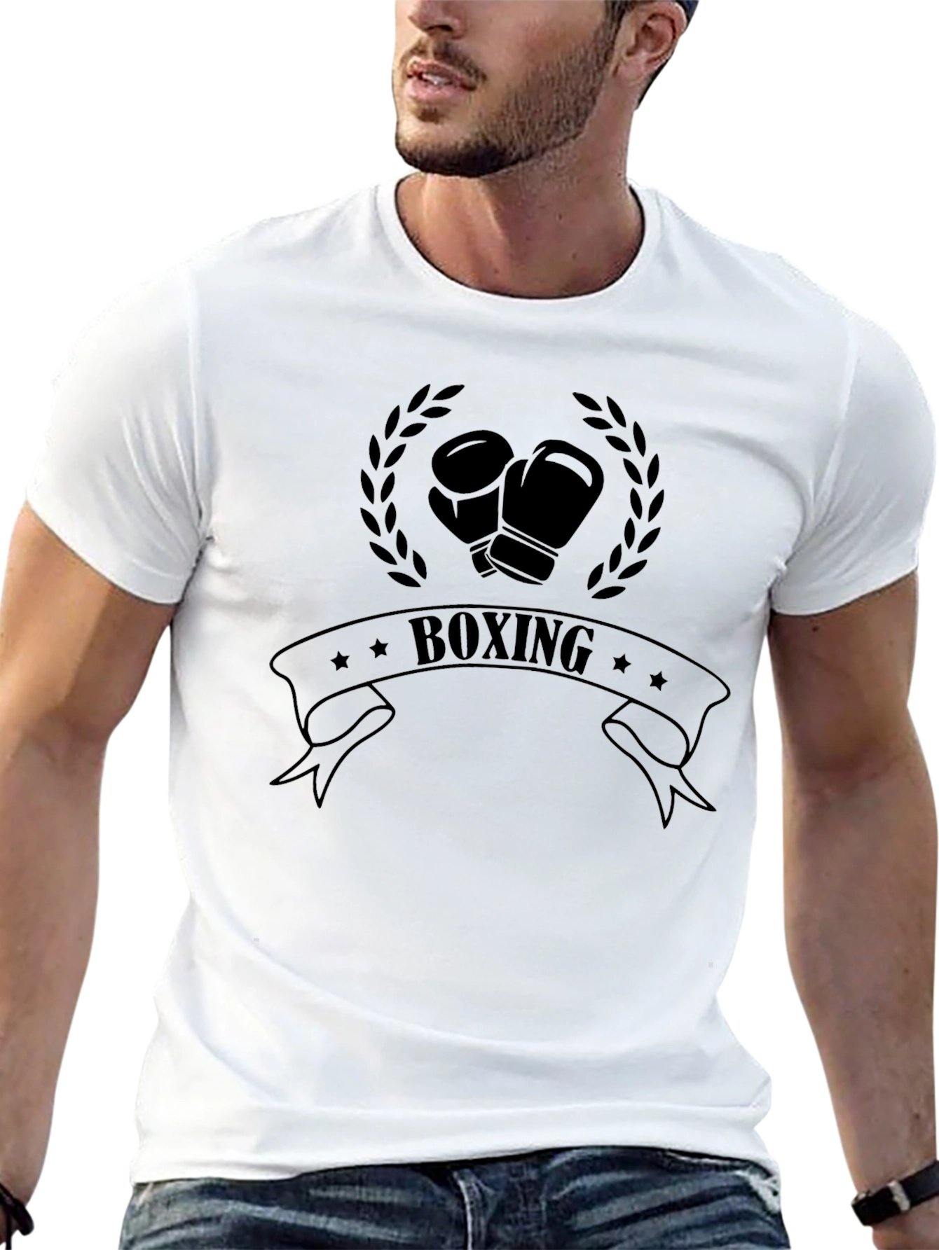Boxing Graphic T-Shirt - Black Casual Wear