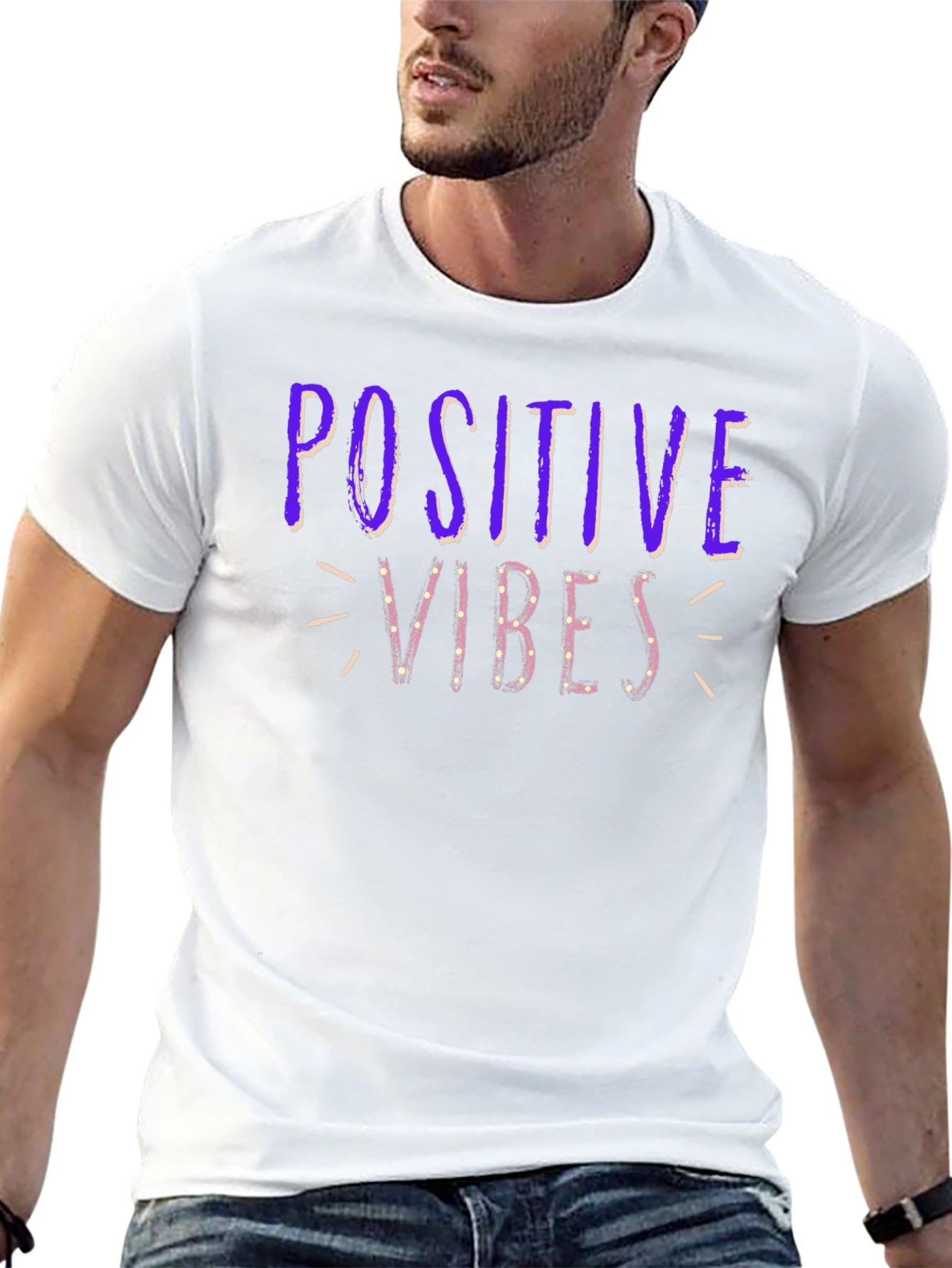 Positive Vibes Graphic T-Shirt - Black