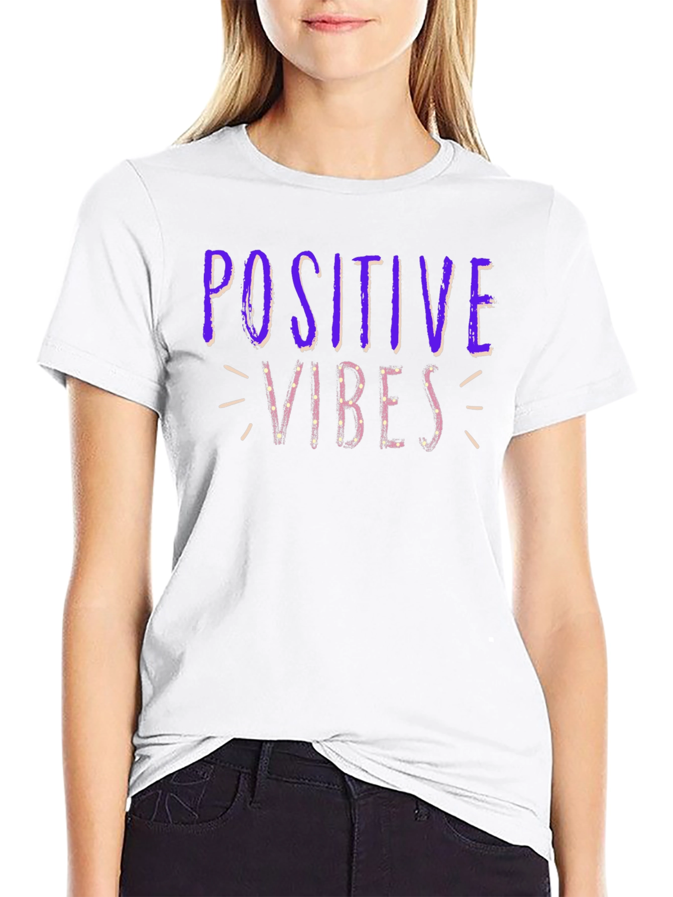 Positive Vibes Graphic T-Shirt - Black