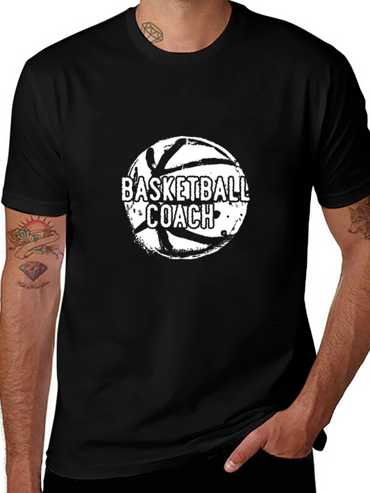 Basketball Coach T-Shirt - Black Graphic Tee
