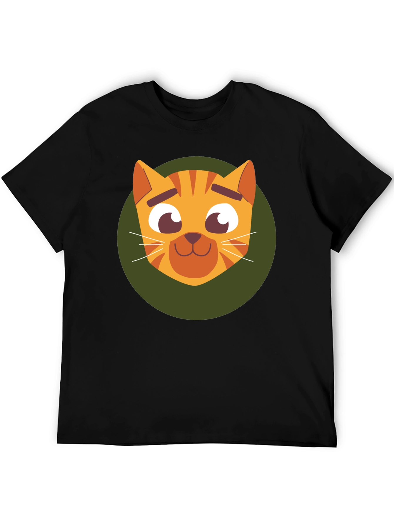 Cute Cartoon Cat Graphic T-Shirt - Soft Black Tee