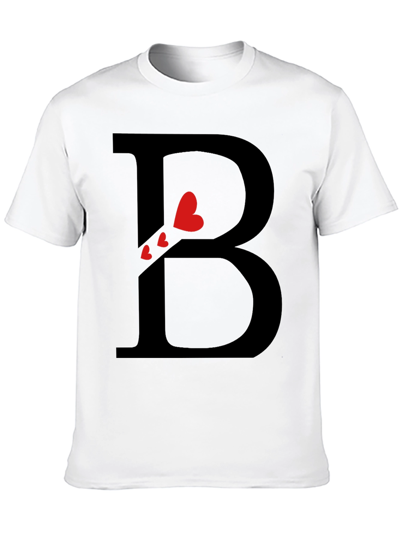 Heart Initial B Black T-Shirt