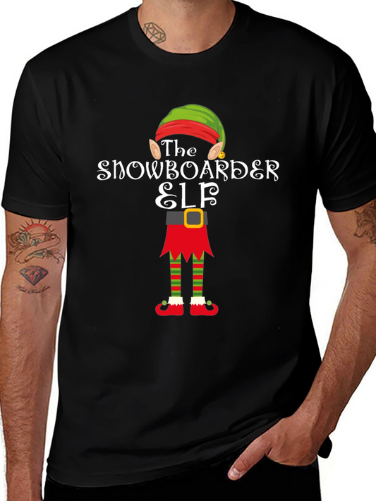 Snowboarder Elf Holiday Graphic Tee