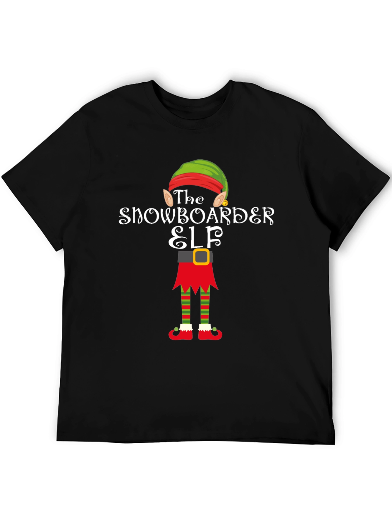 Snowboarder Elf Holiday Graphic Tee