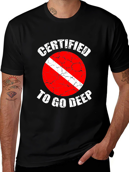 Certified Diver - Go Deep T-Shirt - Black